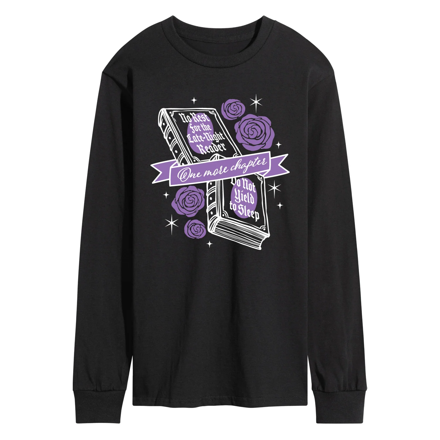 Instant Message - No Rest for the Late Night Reader - Men's Long Sleeve Graphic T-Shirt