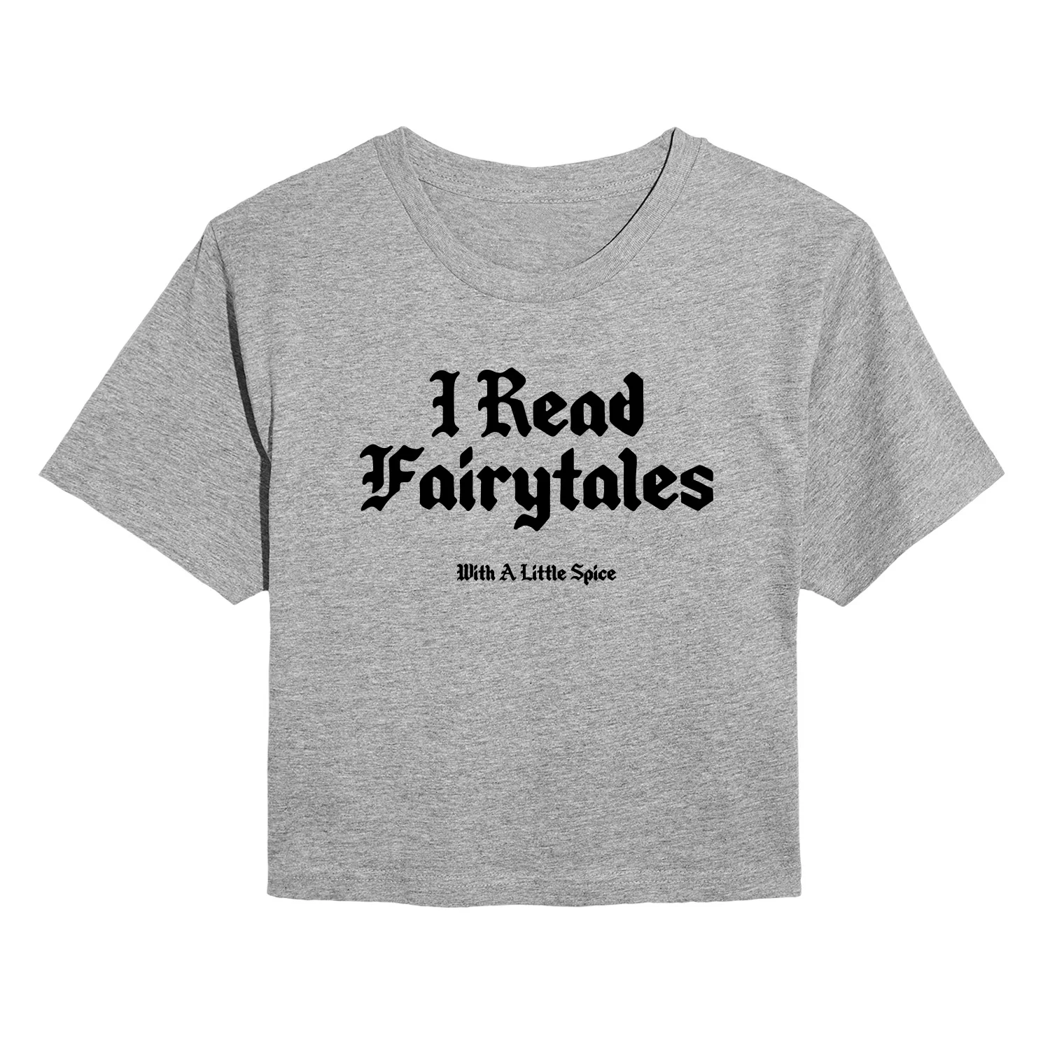Instant Message - Read Spice Fairytales - Juniors Cropped Short Sleeve Graphic T-Shirt - Image 2