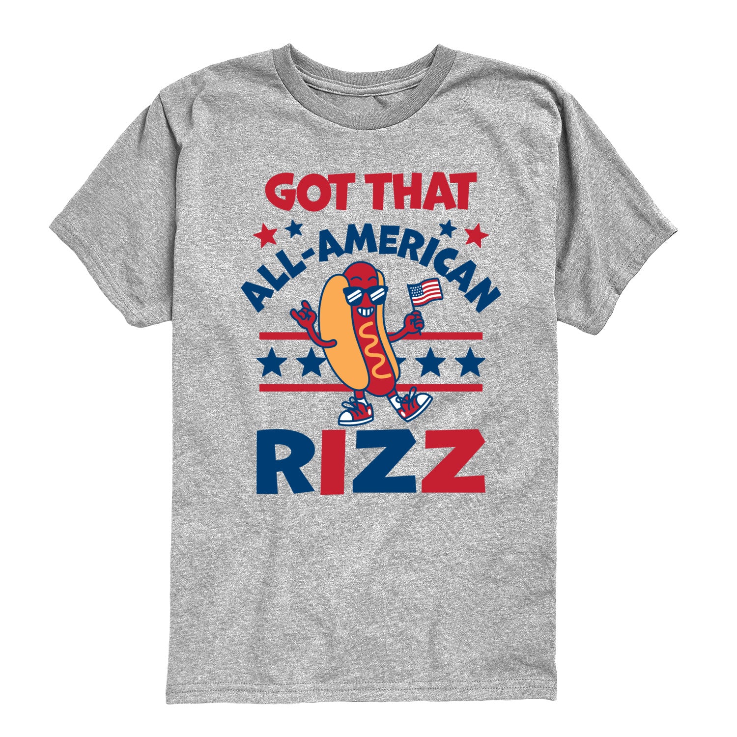 Instant Message - All American Rizz Hotdog - Youth Boys Short Sleeve Graphic T-Shirt