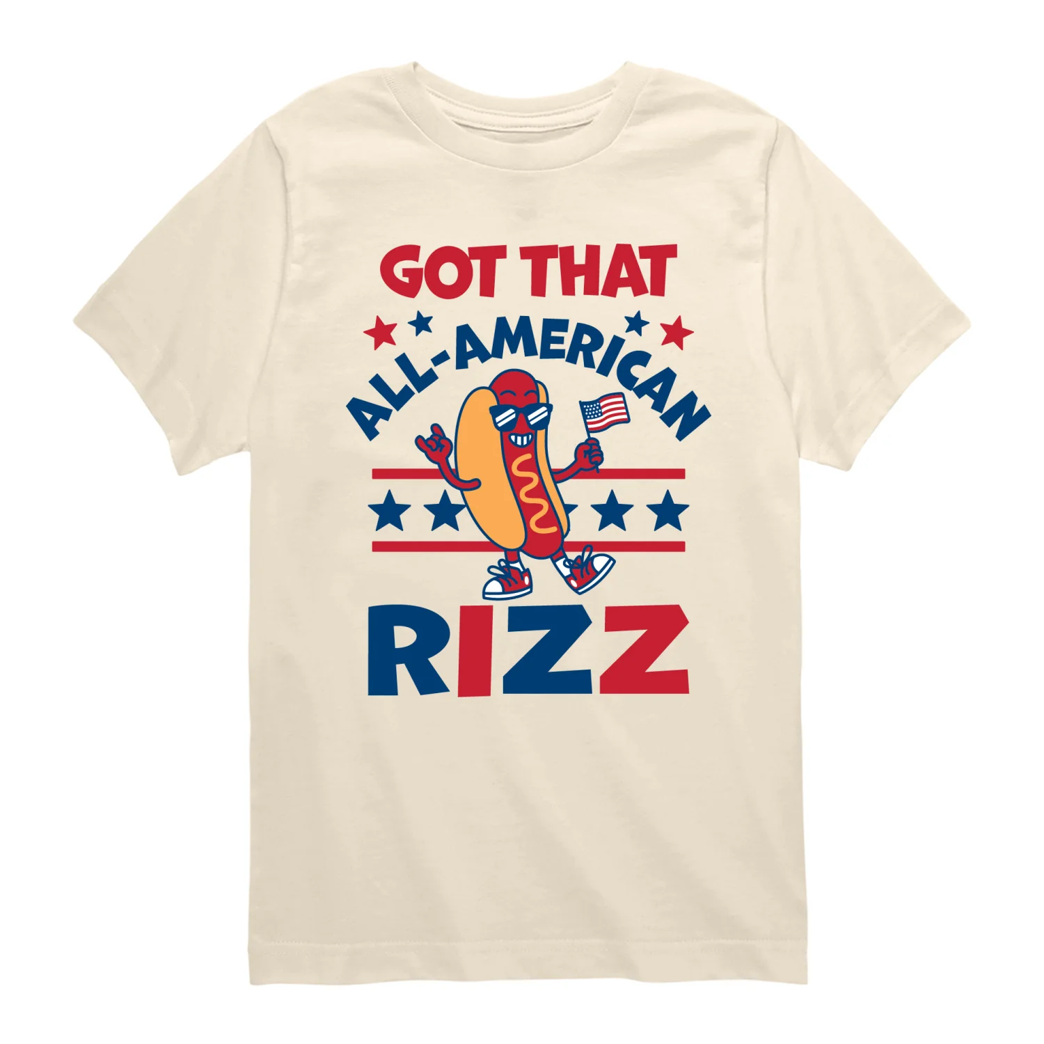 Instant Message - All American Rizz Hotdog - Youth Boys Short Sleeve Graphic T-Shirt - Image 2