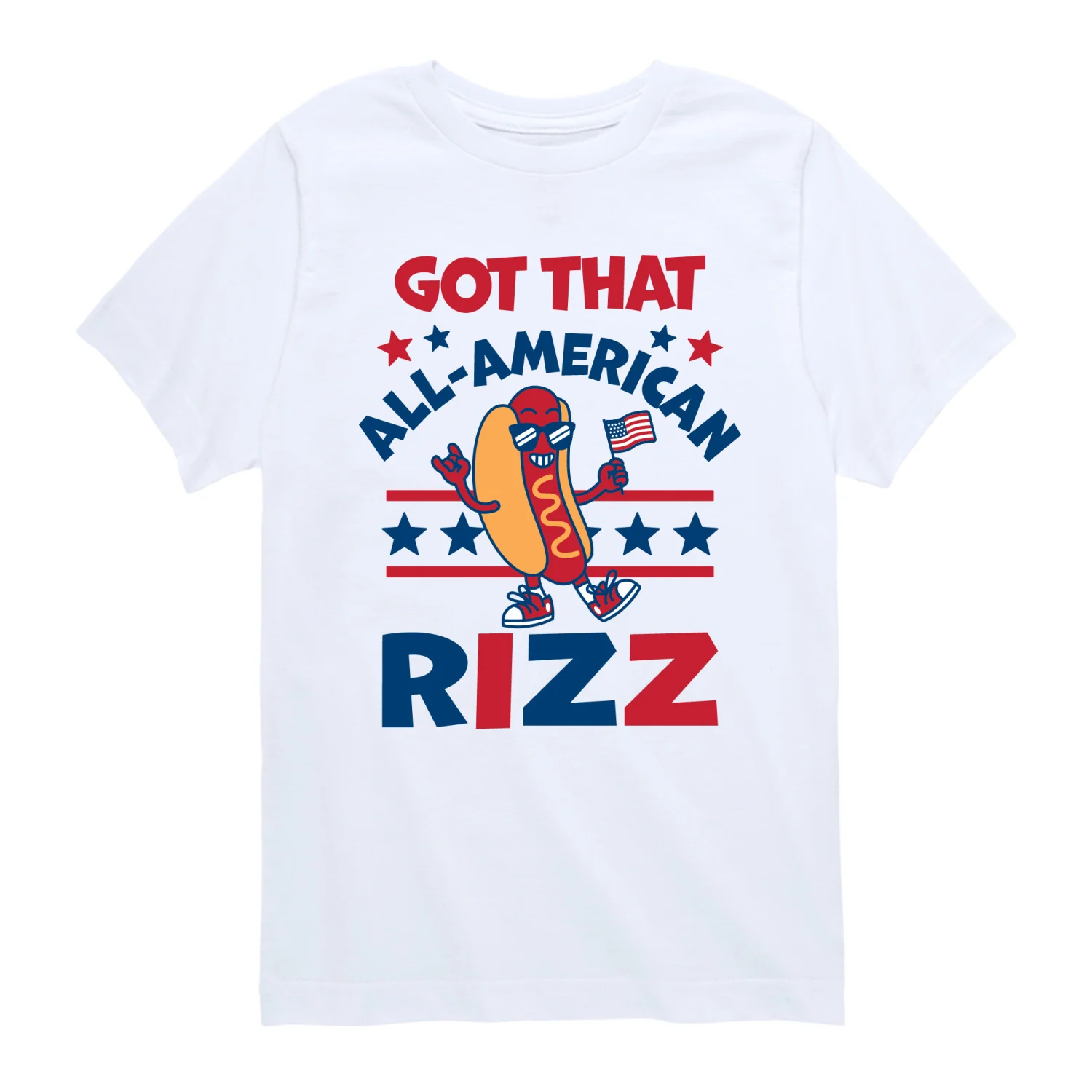 Instant Message - All American Rizz Hotdog - Youth Boys Short Sleeve Graphic T-Shirt - Image 3