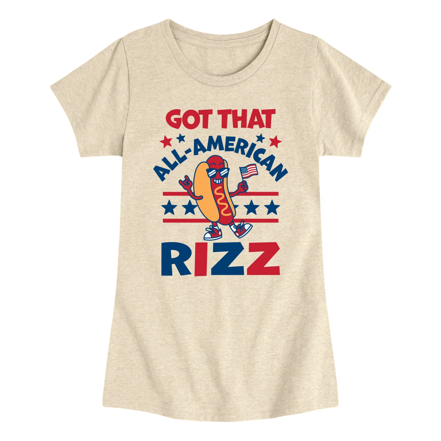 Instant Message - All American Rizz Hotdog - Youth Girls Fitted Short Sleeve T-Shirt - Image 2