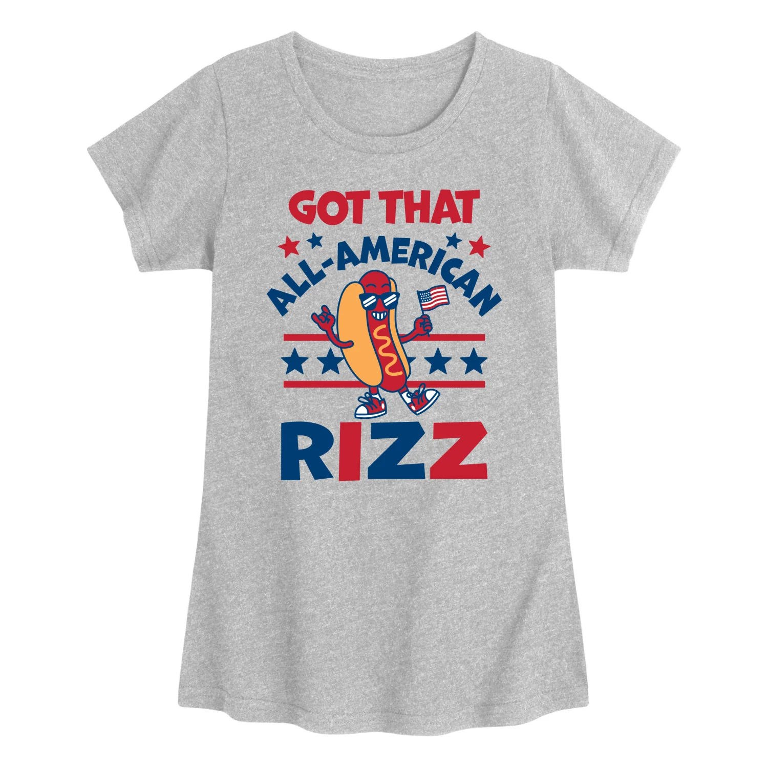 Instant Message - All American Rizz Hotdog - Youth Girls Fitted Short Sleeve T-Shirt - Image 3