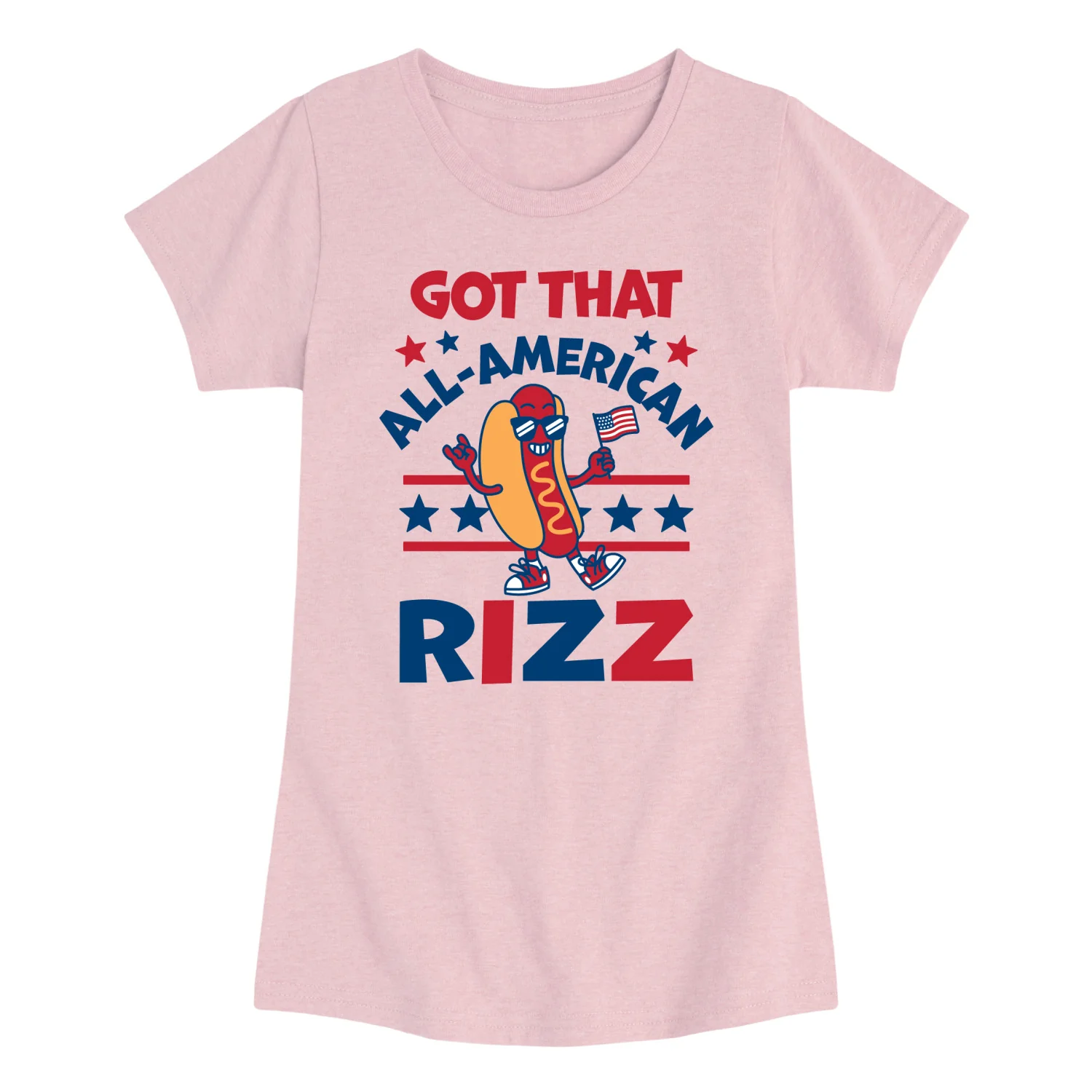 Instant Message - All American Rizz Hotdog - Youth Girls Fitted Short Sleeve T-Shirt - Image 4