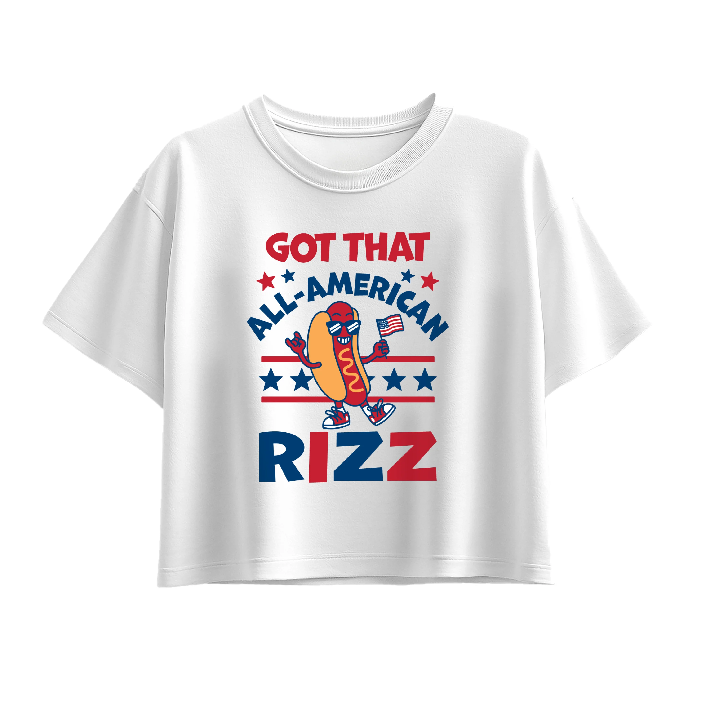 Instant Message - All American Rizz Hotdog - Youth Girls Boxy T-Shirt