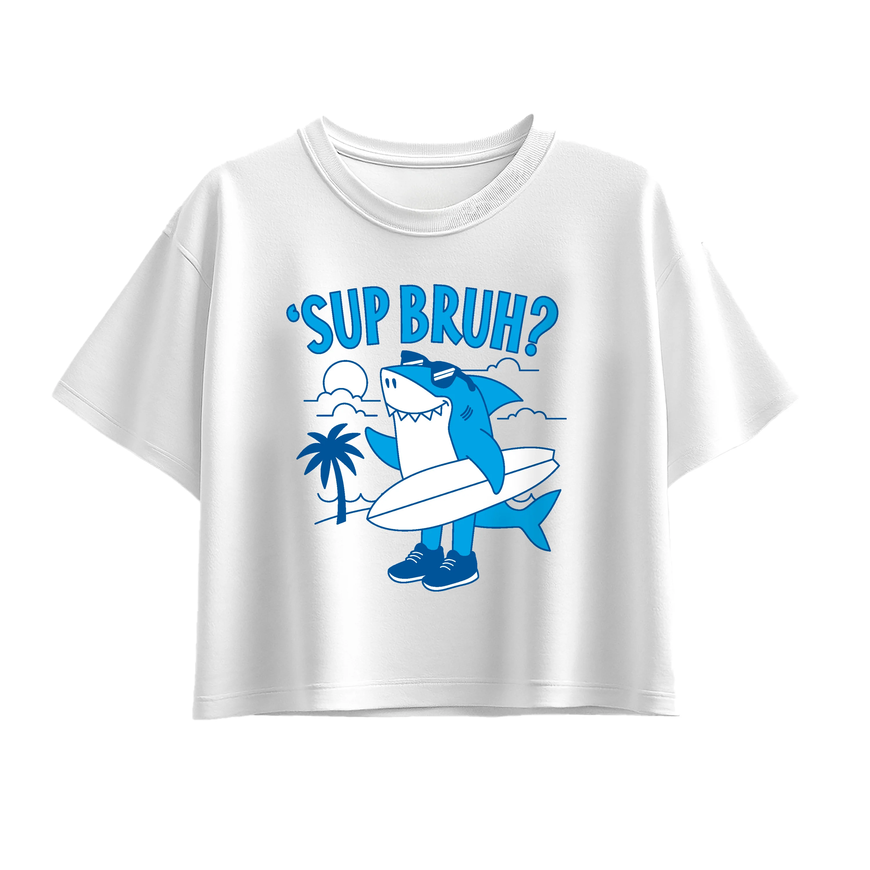 Instant Message - Sup Bruh Shark - Youth Girls Boxy T-Shirt