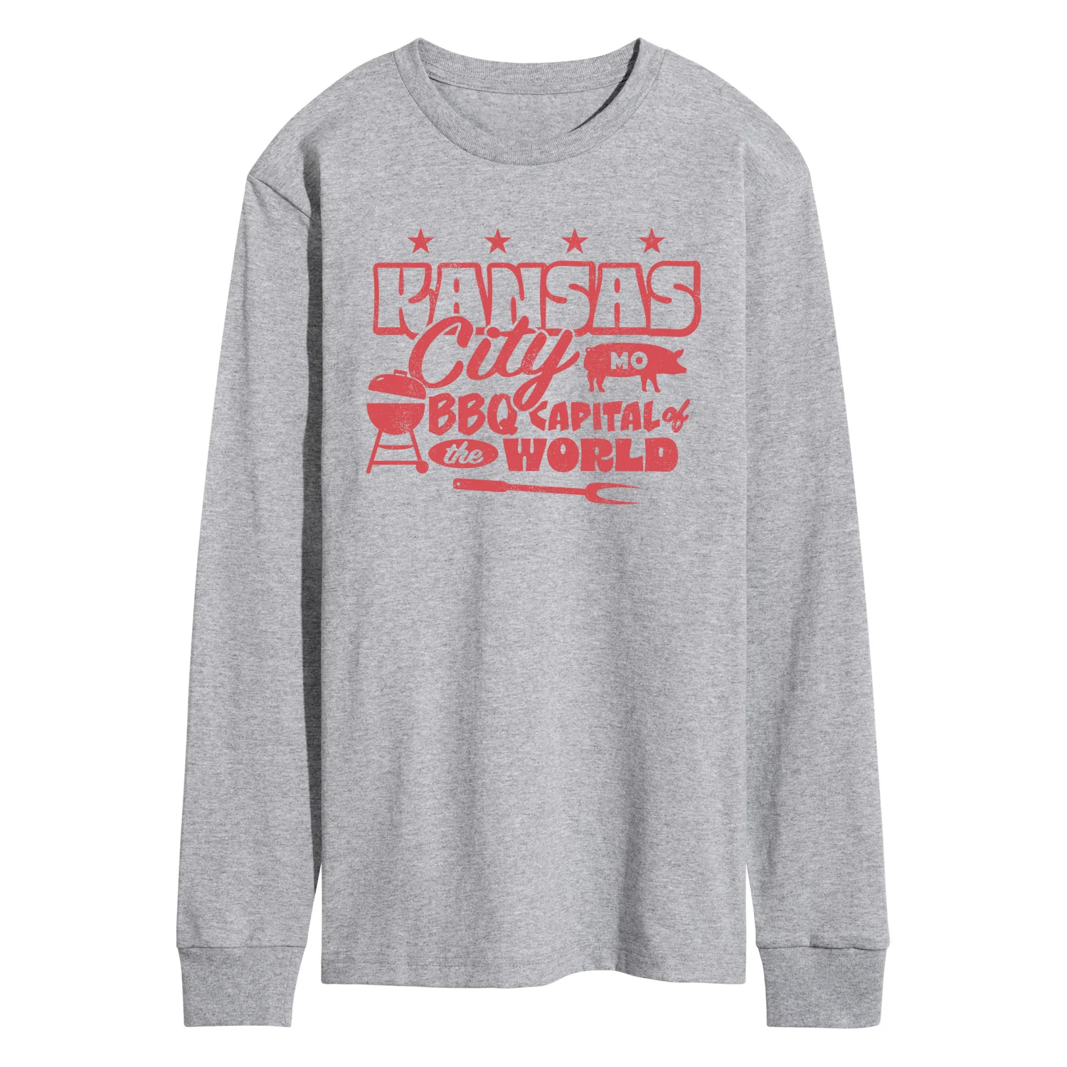 Instant Message - Kansas City MO BBQ - Men's Long Sleeve Graphic T-Shirt - Image 2