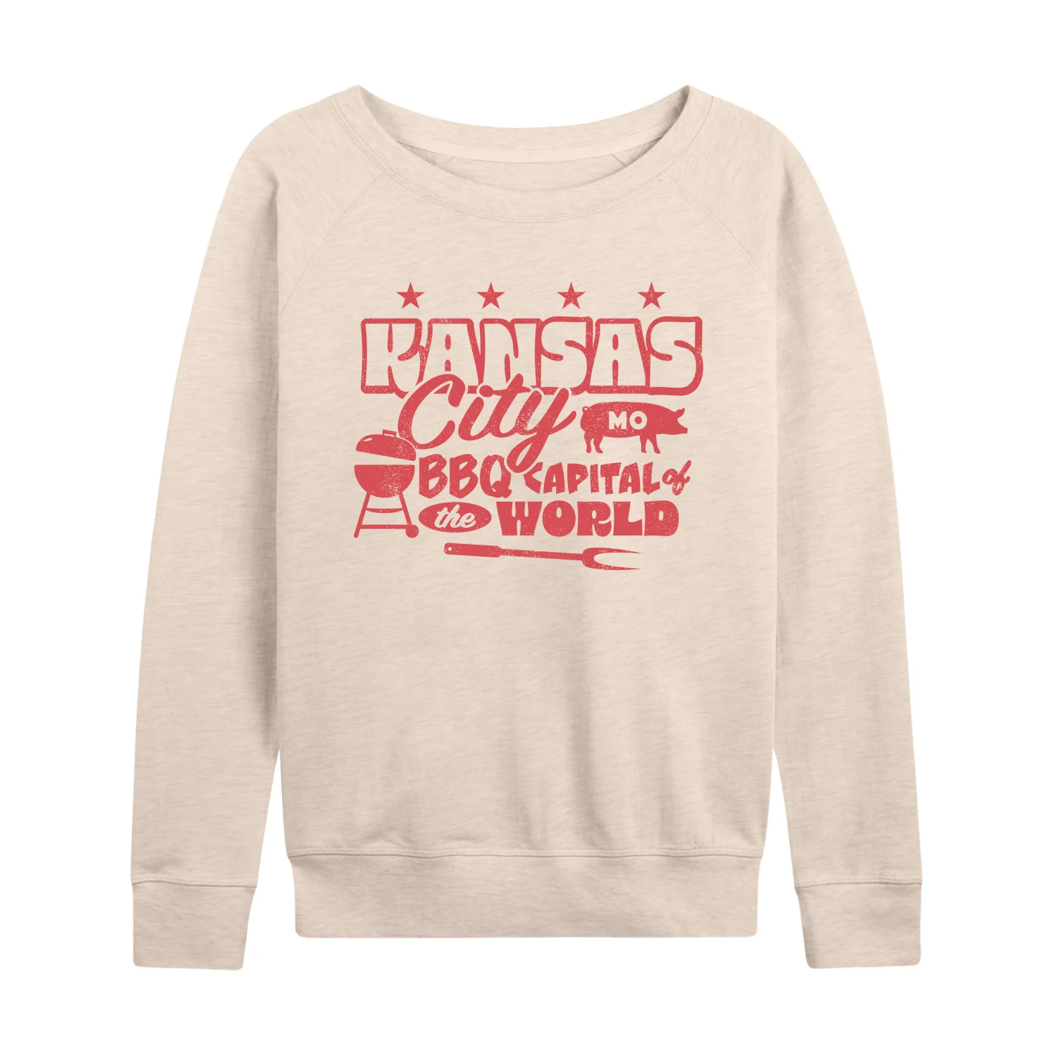 Instant Message - Kansas City MO BBQ - Women's French Terry Long Sleeve Pullover