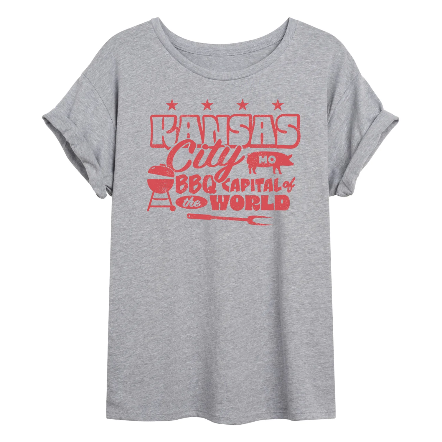 Instant Message - Kansas City MO BBQ - Women's Oversized Graphic T-Shirt - Image 2
