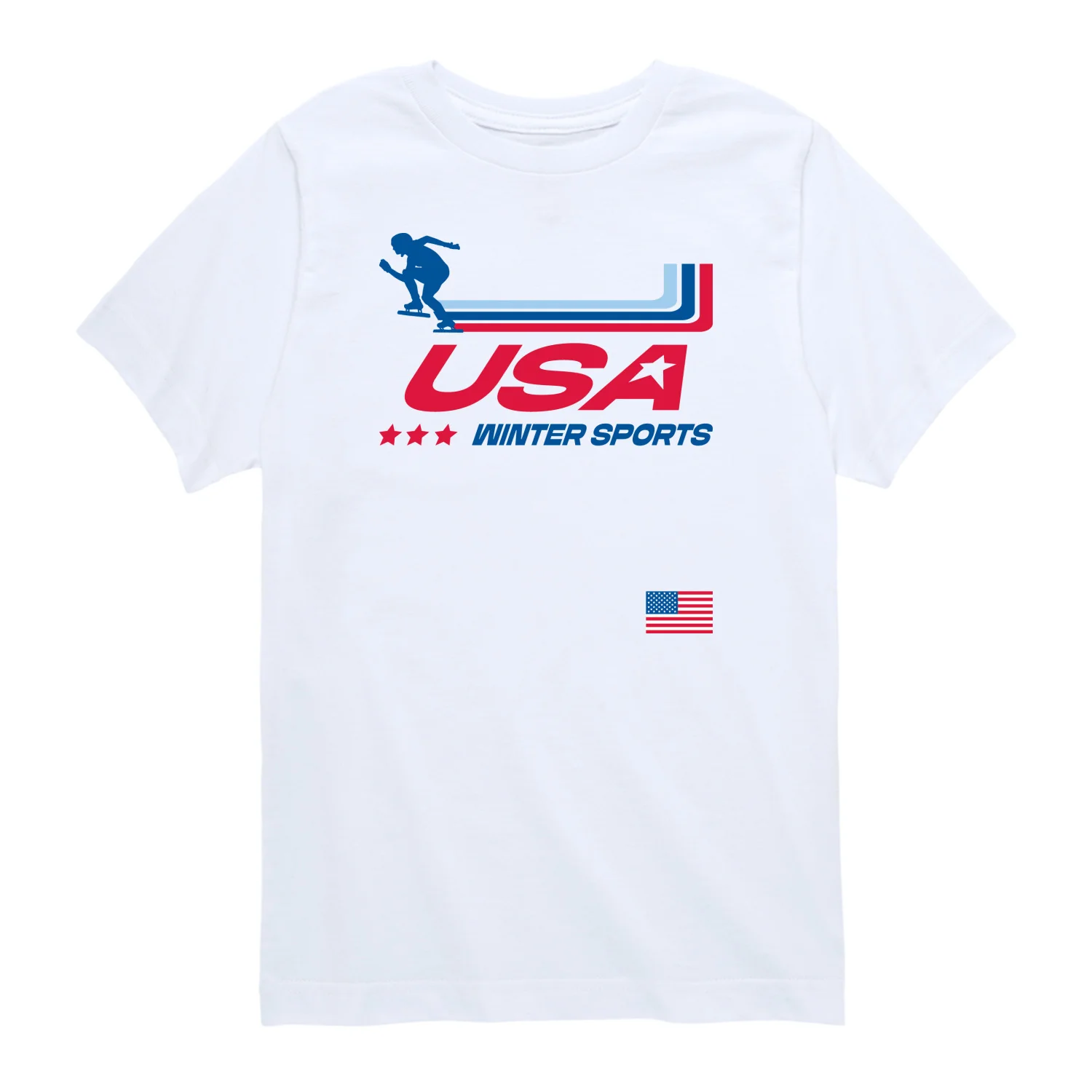 Instant Message - Usa Winter Sports Oversized - Youth Short Sleeve Graphic T-Shirt - Image 8