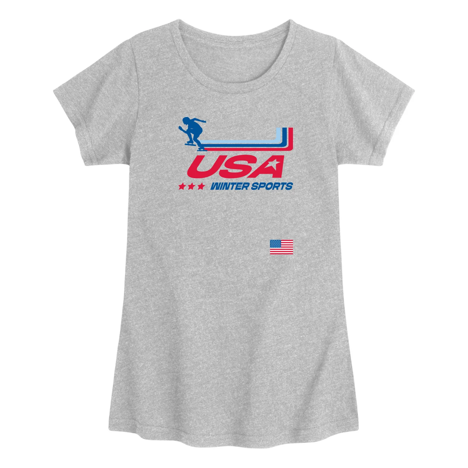 Instant Message - Usa Winter Sports Oversized - Youth Girls Short Sleeve T-Shirt - Image 6