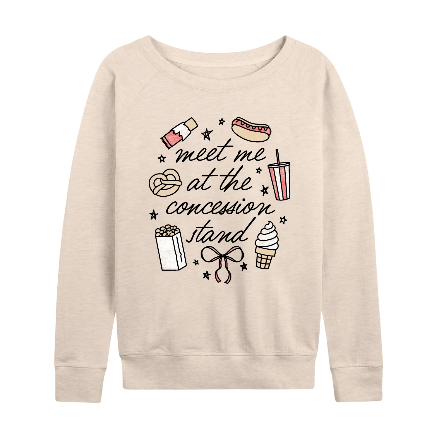 Instant Message - Meet Me Concession Stand - Women's French Terry Long Sleeve Pullover