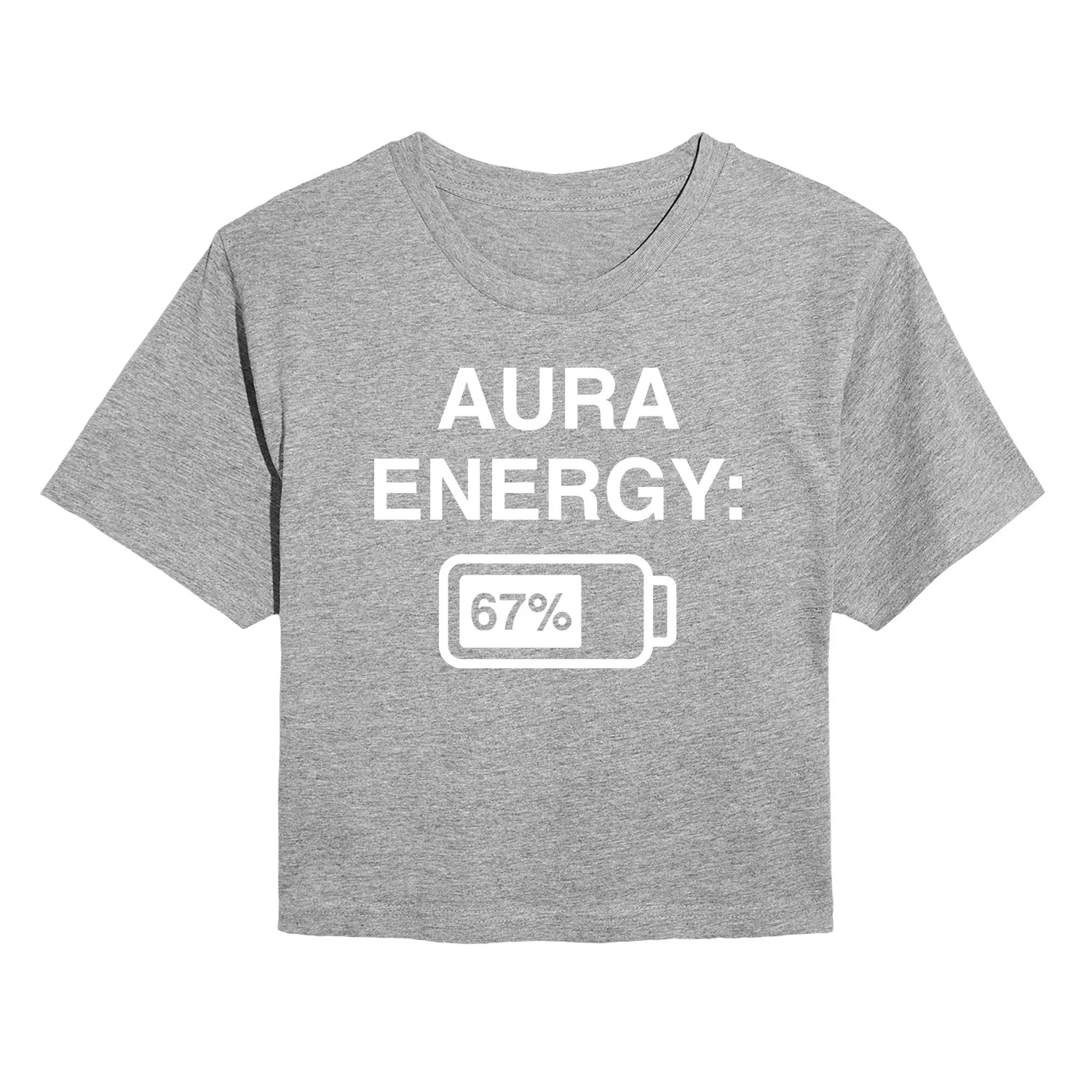Instant Message - Aura Energy 67 - Juniors Cropped Short Sleeve Graphic T-Shirt - Image 2