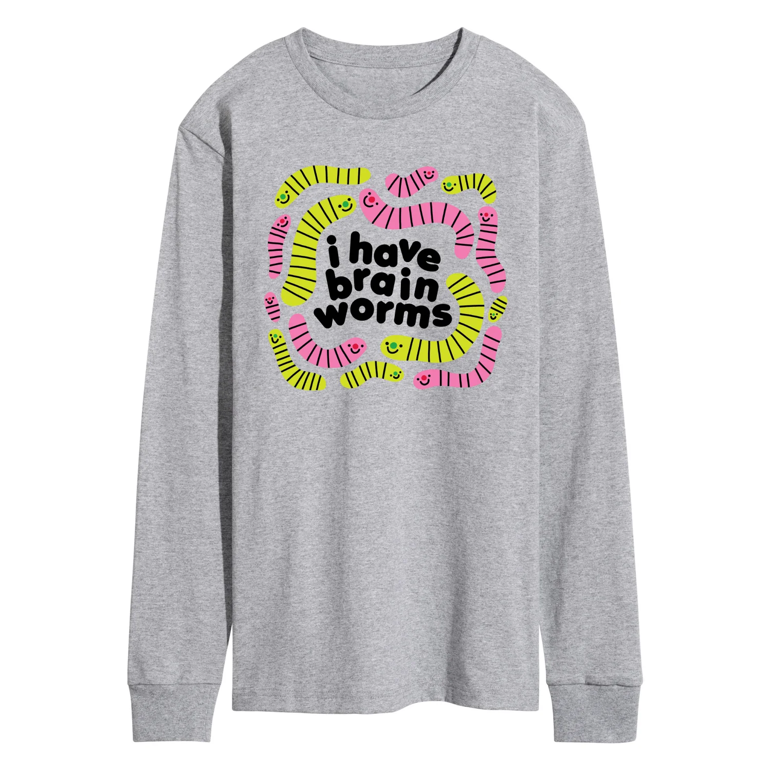 Instant Message - I Have Brain Worms - Men's Long Sleeve Graphic T-Shirt