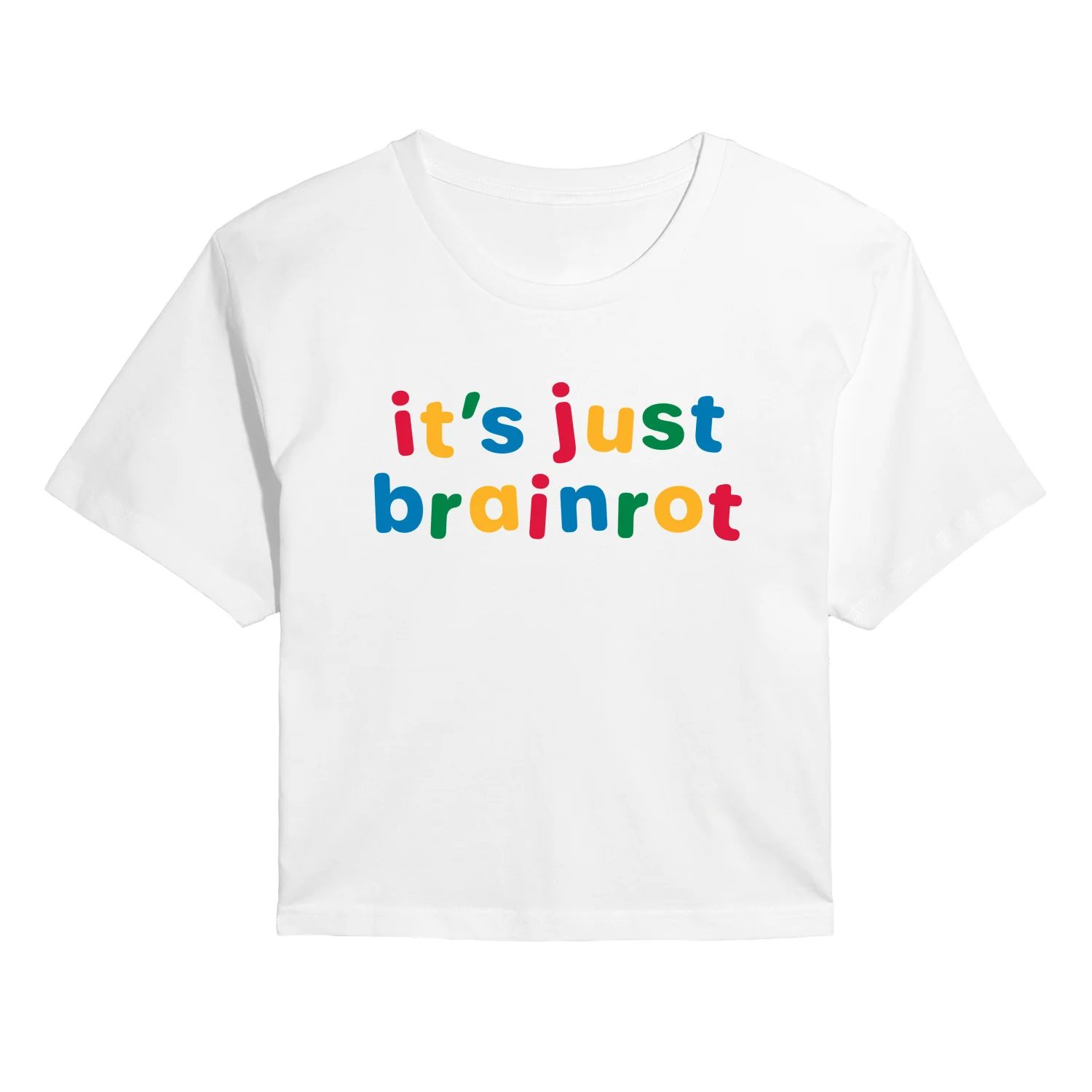 Instant Message - Just Brainrot - Juniors Cropped Short Sleeve Graphic T-Shirt - Image 2