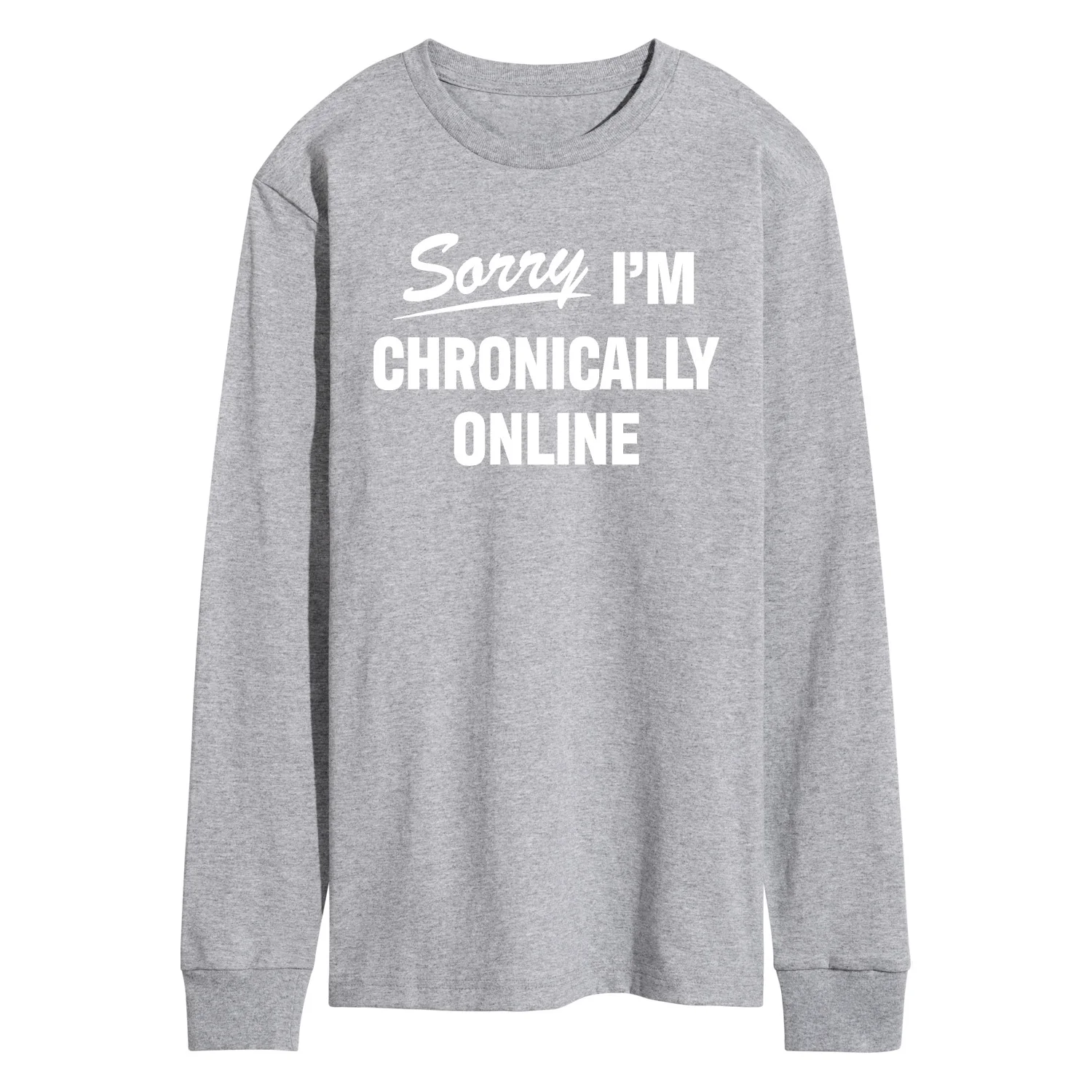 Instant Message - Sorry I'm Chronically Online - Men's Long Sleeve Graphic T-Shirt - Image 2