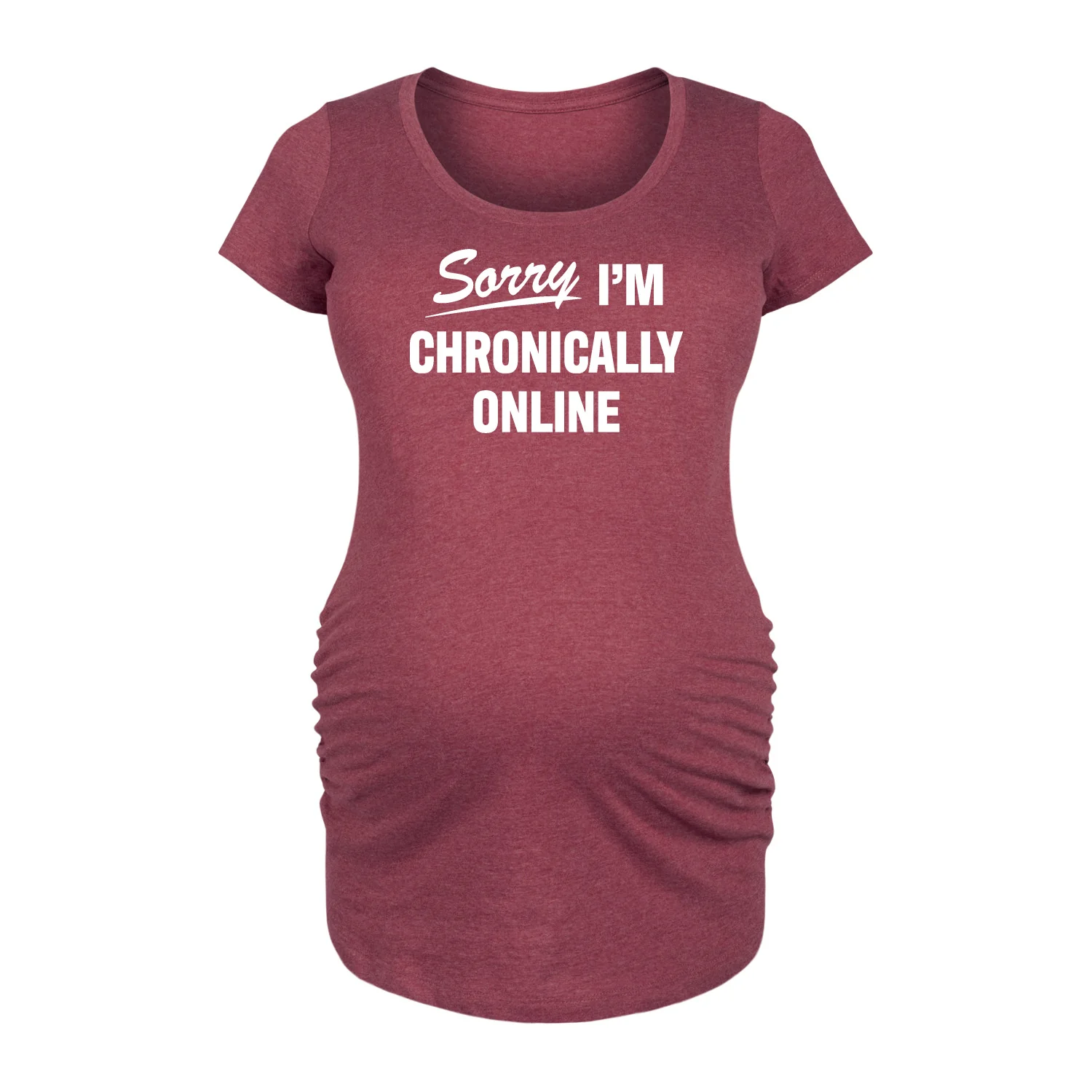 Instant Message - Sorry I'm Chronically Online  - Maternity Scoop Neck Tee - Image 5