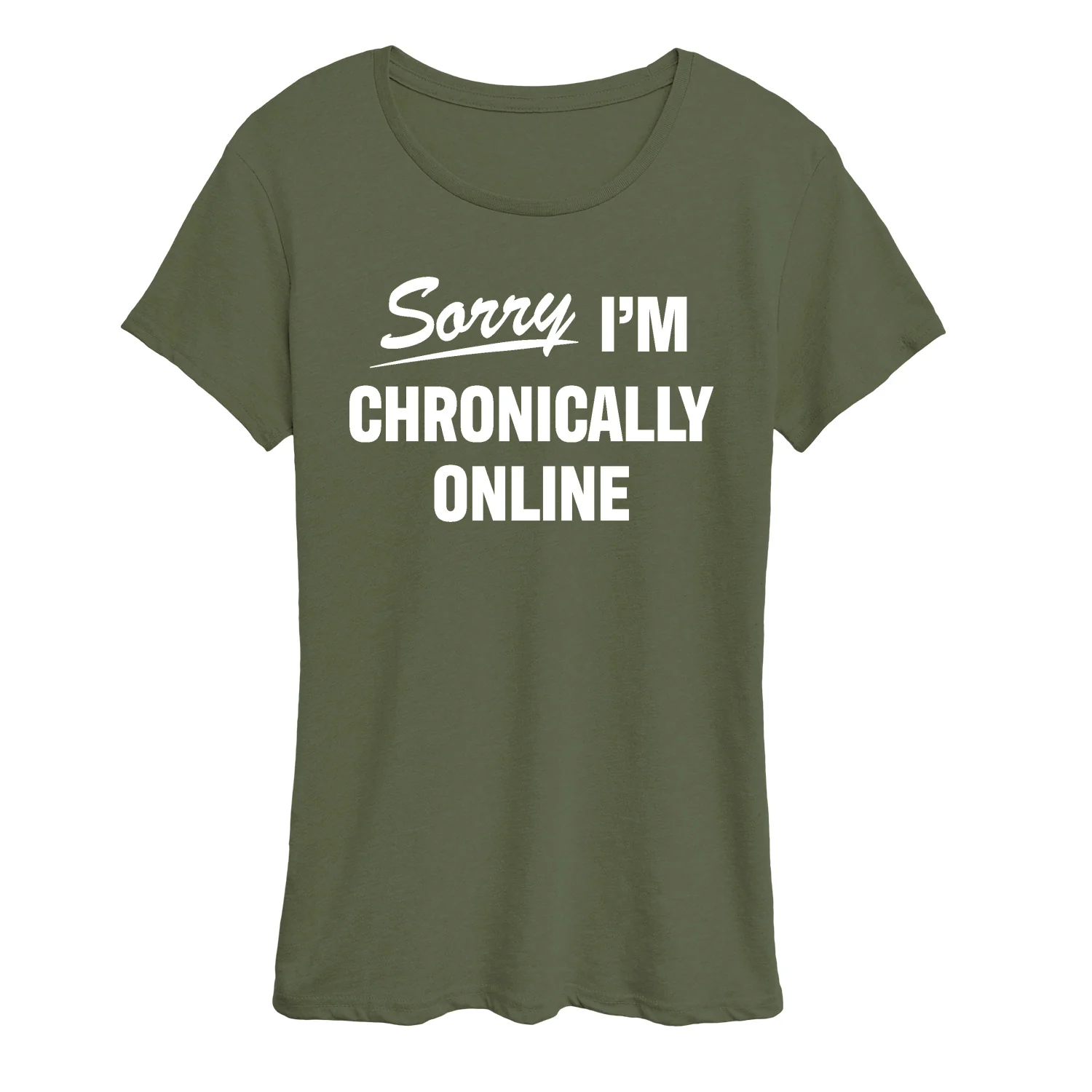 Instant Message - Sorry I'm Chronically Online - Women's Short Sleeve Graphic T-Shirt - Image 3