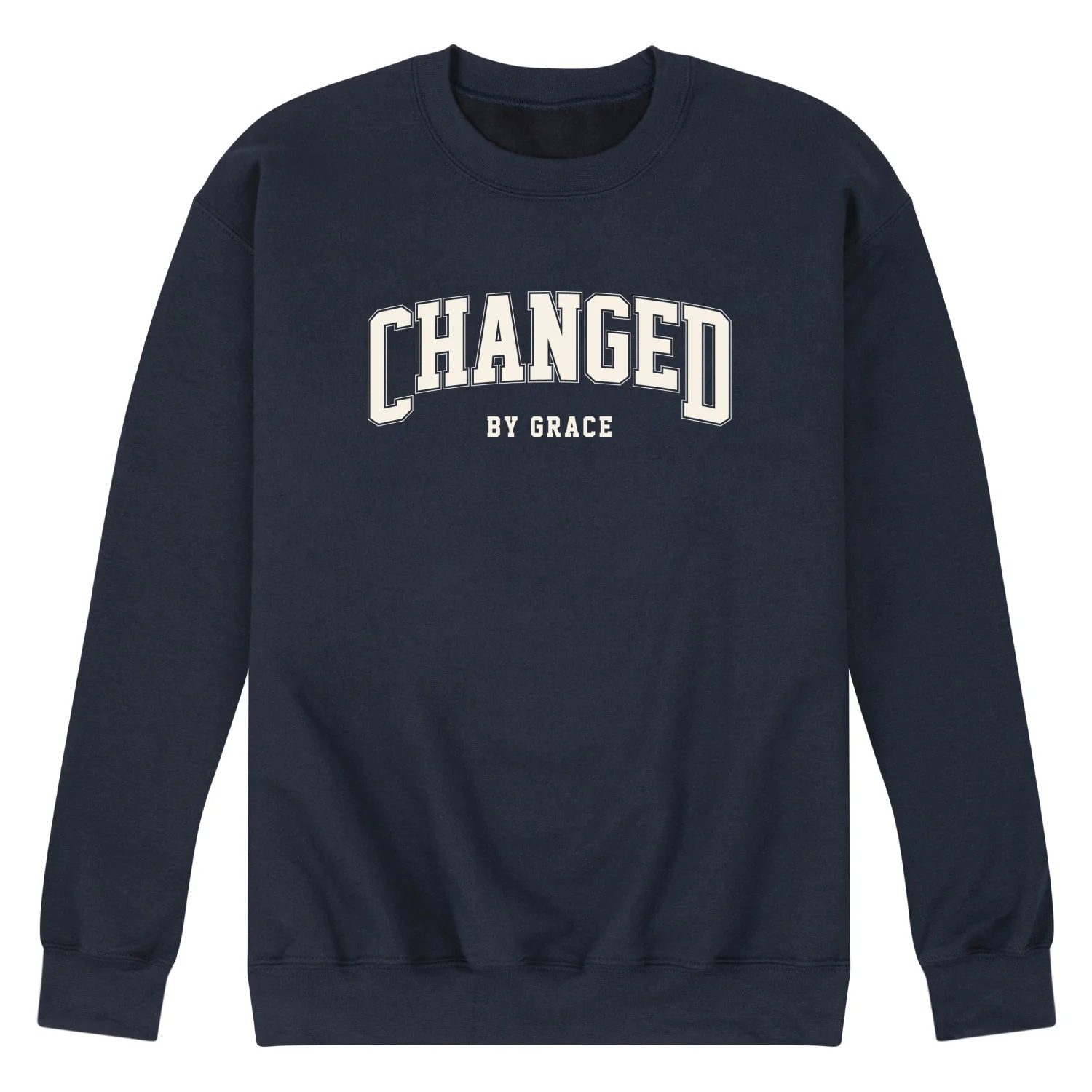 Instant Message - Changed By Grace Collegiate - Men's Long Sleeve Crew Fleece Sweatshirt - Image 3