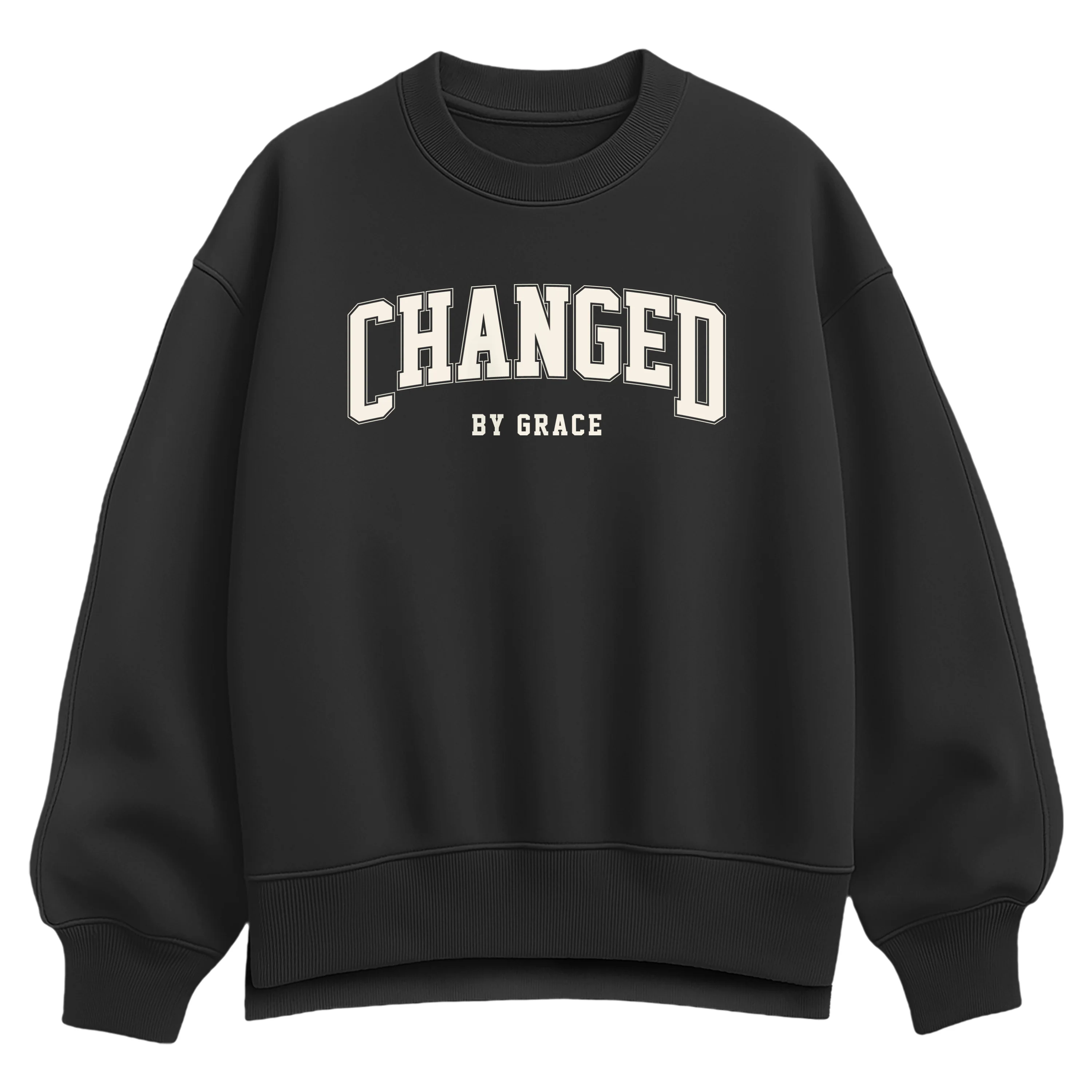 Instant Message - Changed By Grace Collegiate - Ladies Oversized Fleece Crew Sweatshirt - Image 2