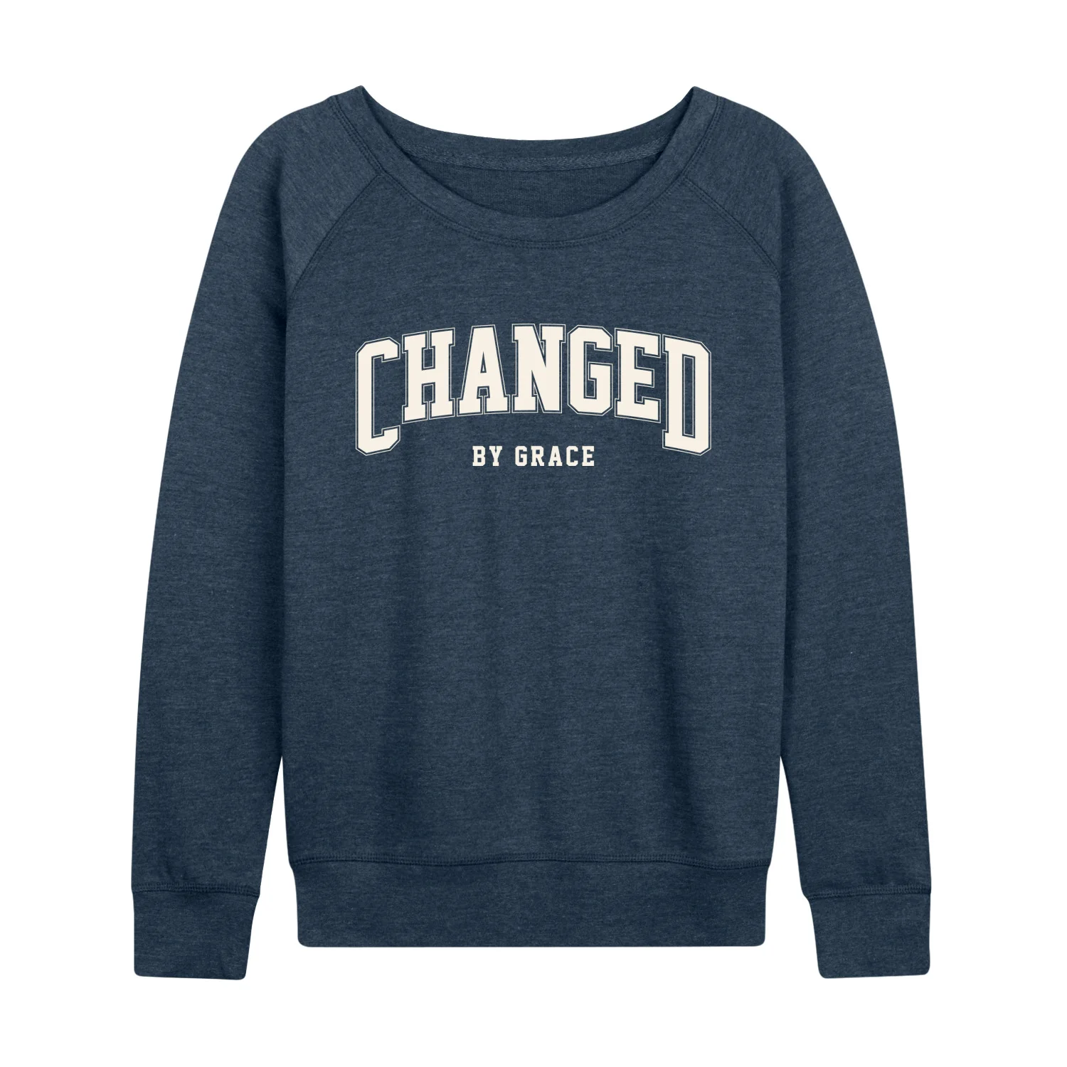Instant Message - Changed By Grace Collegiate - Women's French Terry Long Sleeve Pullover - Image 4