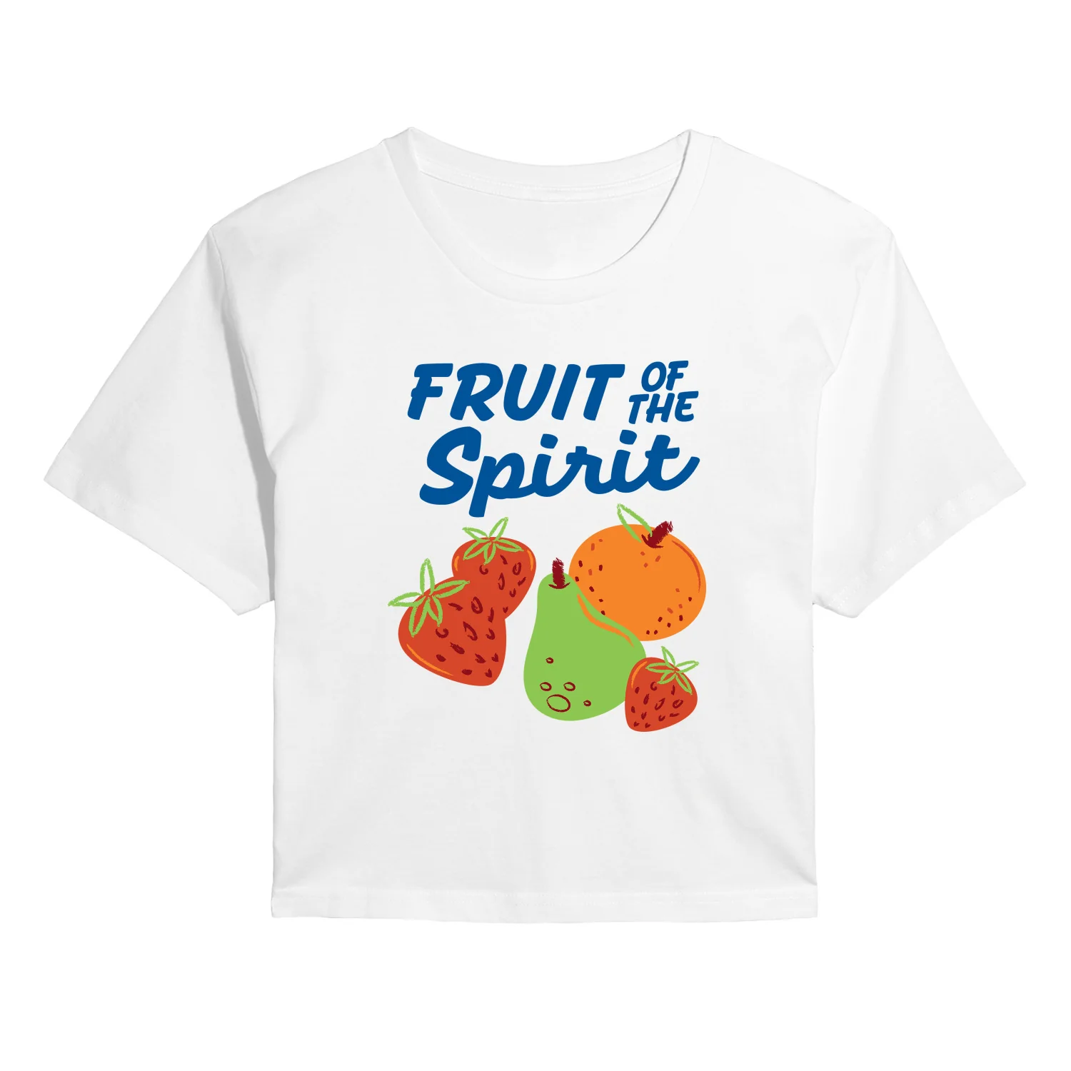 Instant Message - Fruit Of The Spirit - Juniors Cropped Short Sleeve Graphic T-Shirt
