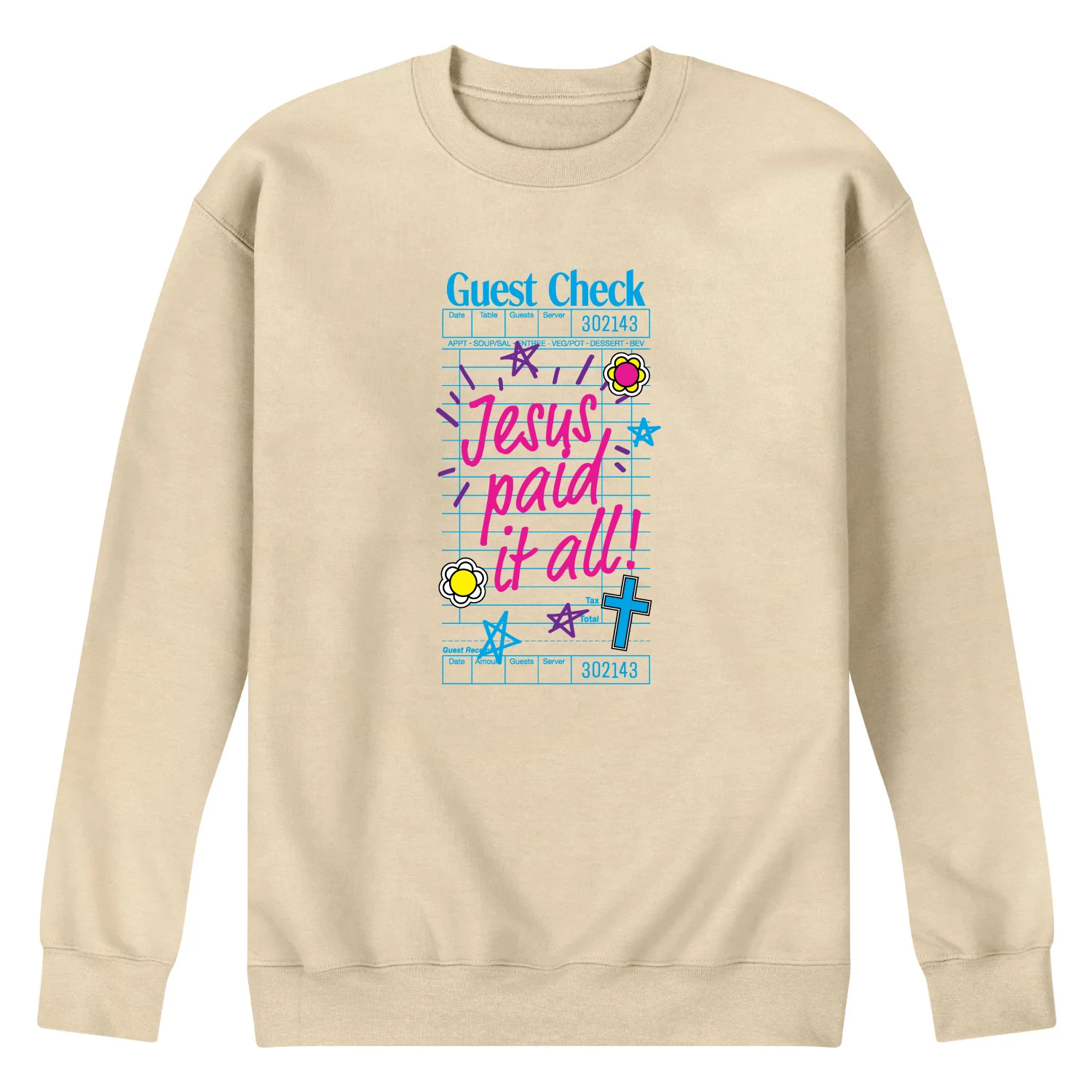 Instant Message - Jesus Paid It All  - Men's Long Sleeve Crew Fleece Sweatshirt
