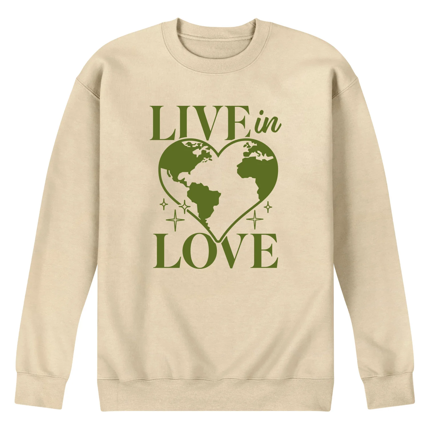 Instant Message - Live In Love - Men's Long Sleeve Crew Fleece Sweatshirt
