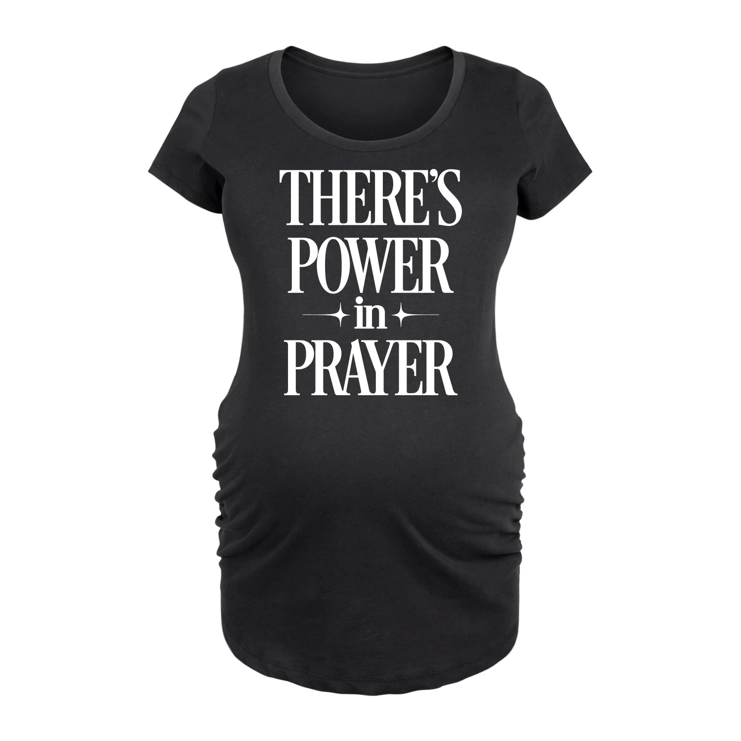 Instant Message - There's Power In Prayer - Maternity Scoop Neck Tee - Image 2