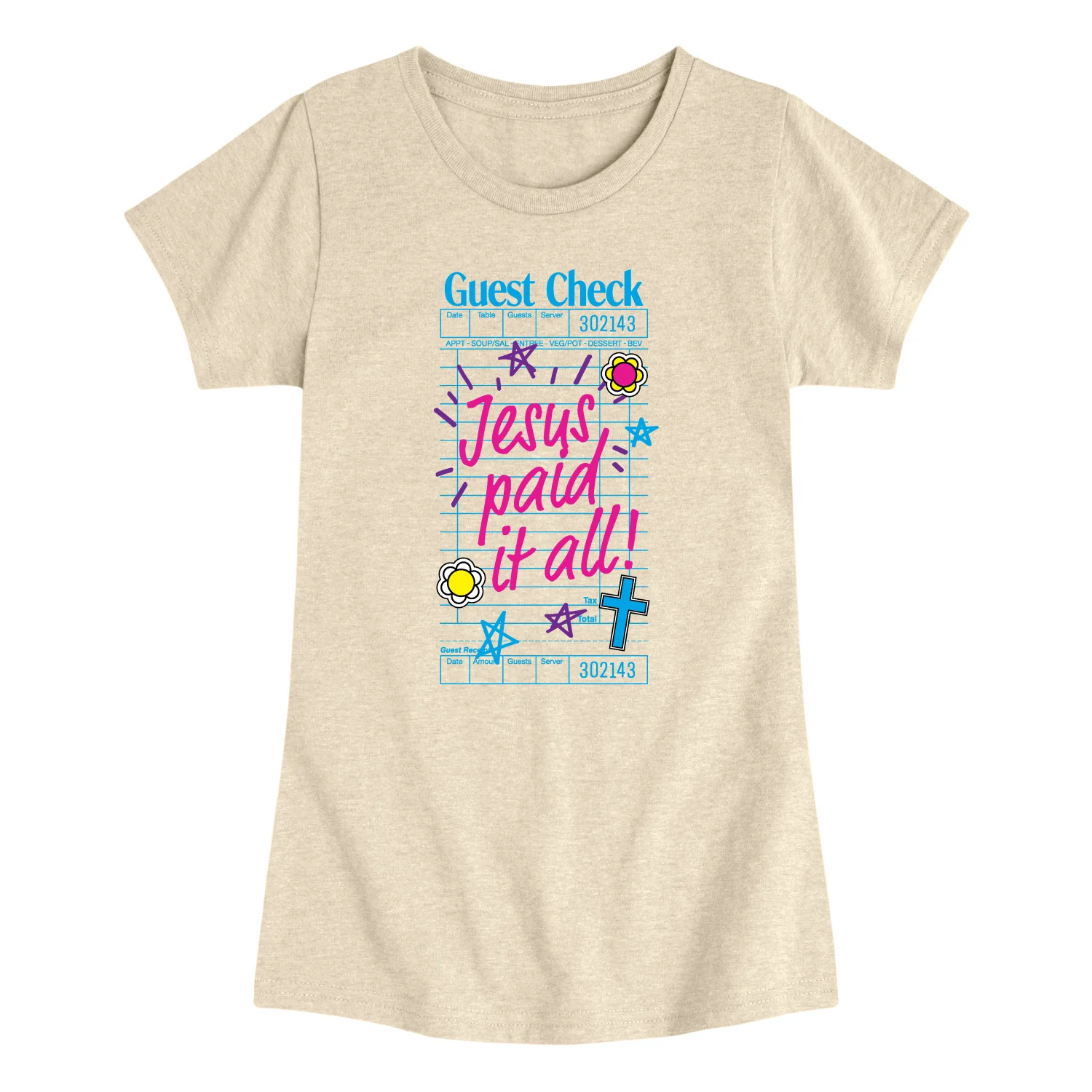 Instant Message - Jesus Paid It All - Youth Girls Short Sleeve T-Shirt