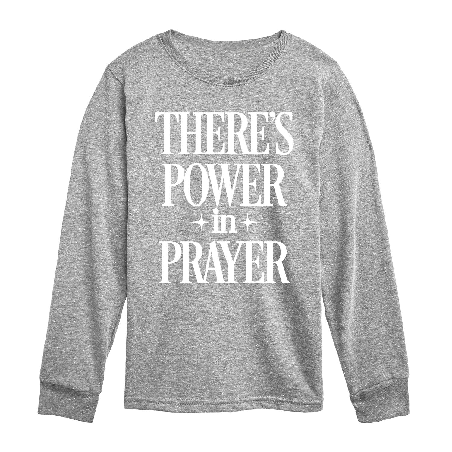 Instant Message - Theres Power In Prayer - Youth Long Sleeve Graphic T-Shirt