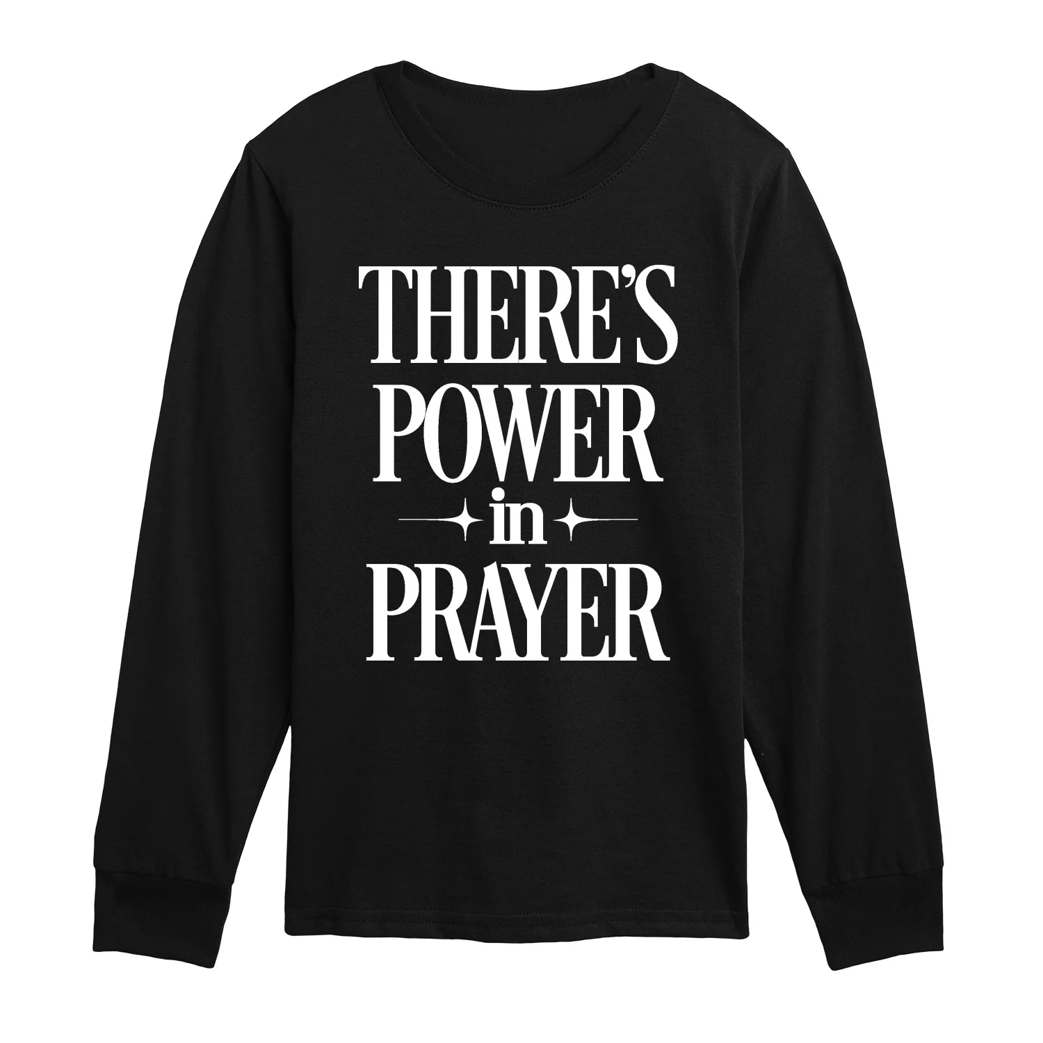 Instant Message - Theres Power In Prayer - Youth Long Sleeve Graphic T-Shirt - Image 2