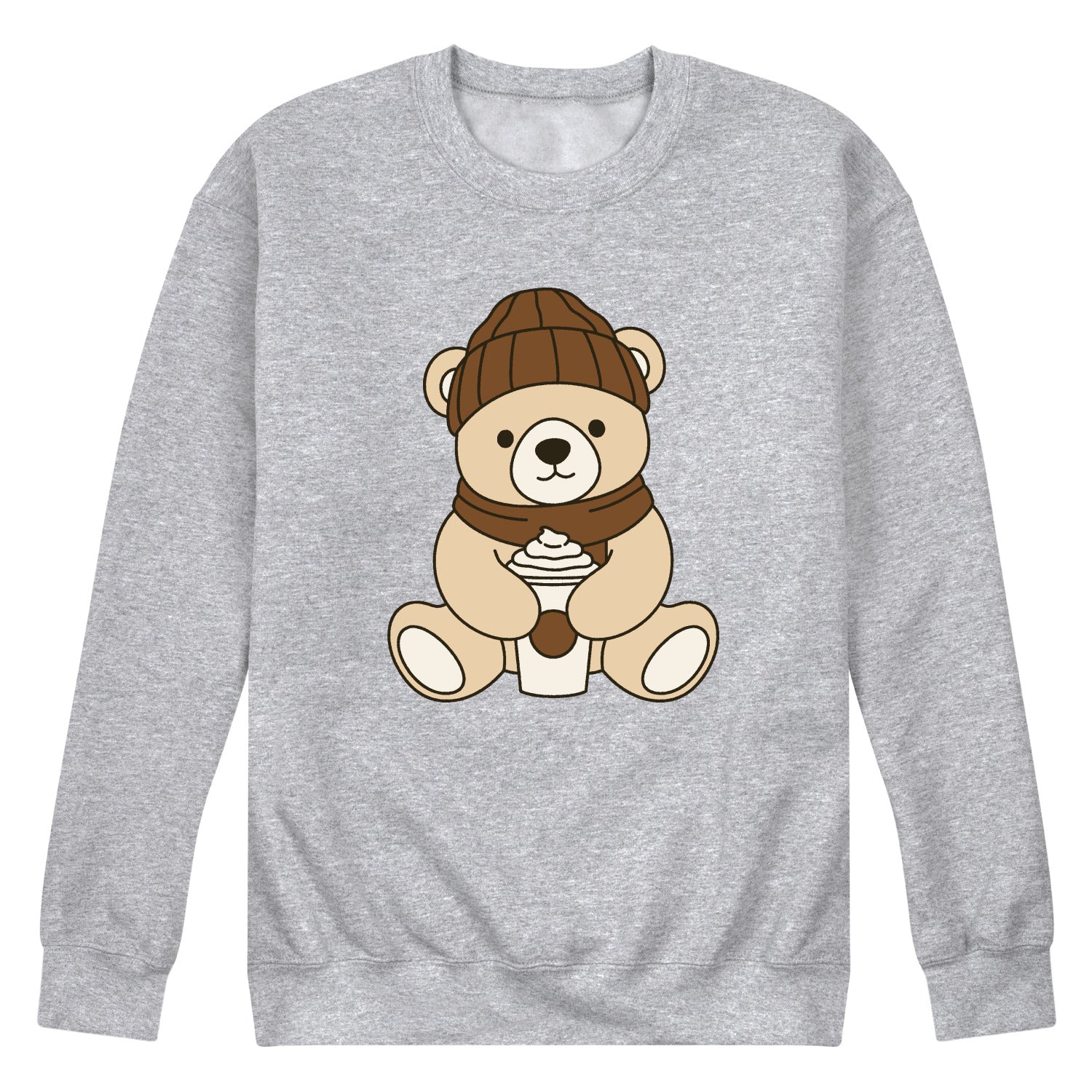 Instant Message - Coffee Bear - Men's Long Sleeve Crew Fleece Sweatshirt