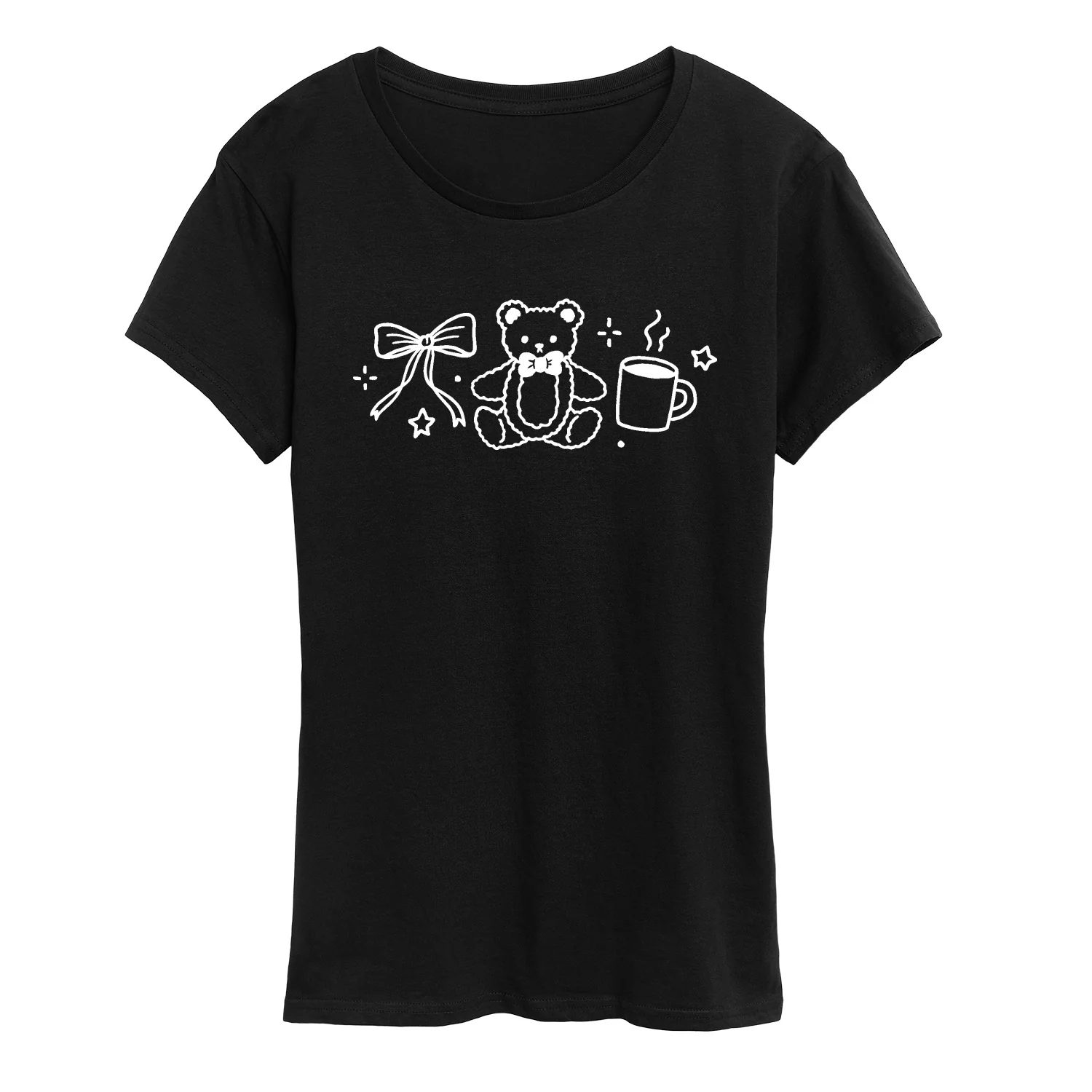 Instant Message - Teddy Bow Coffee - Women's Short Sleeve Graphic T-Shirt - Image 2