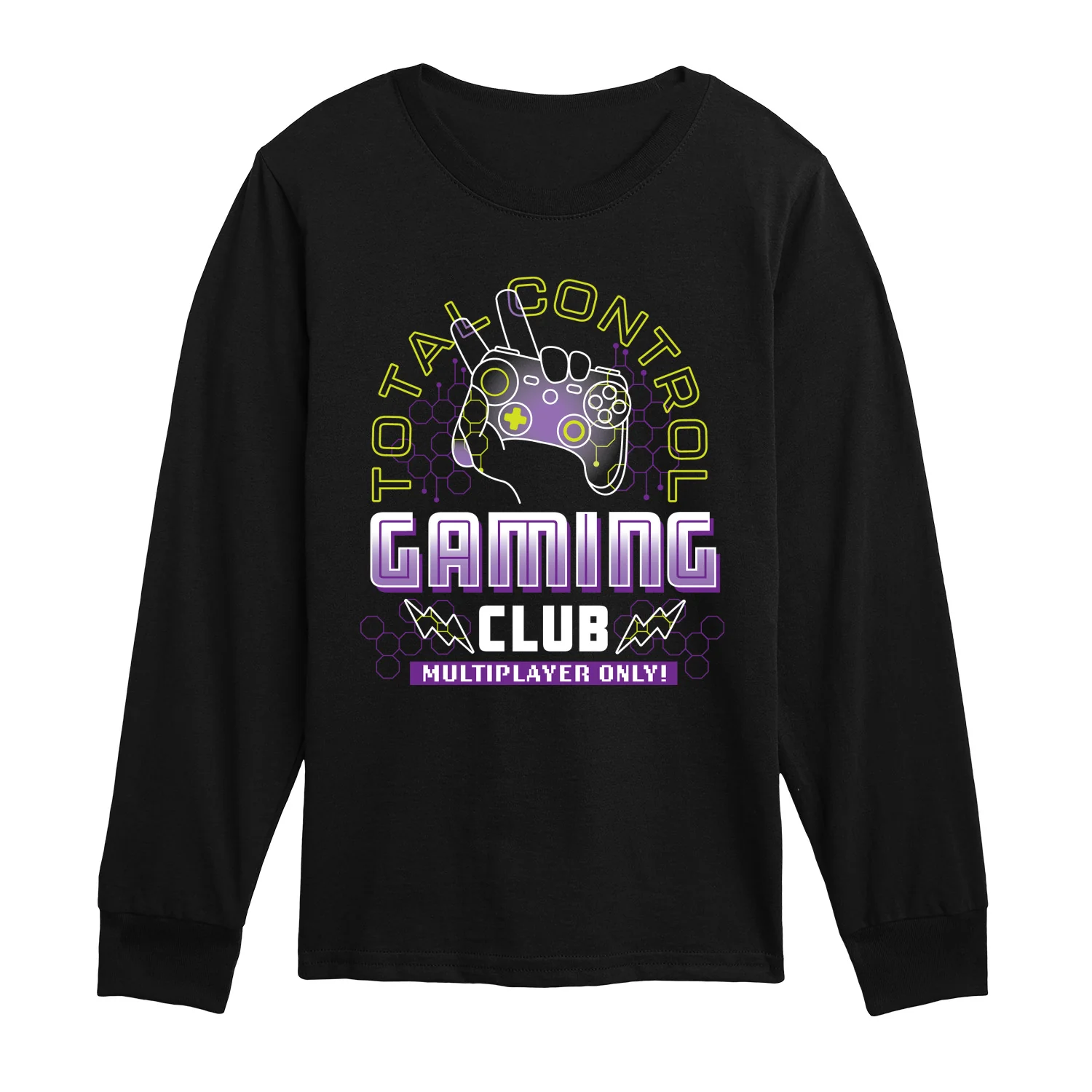 Instant Message - Total Control Gaming Club - Youth Long Sleeve Graphic T-Shirt