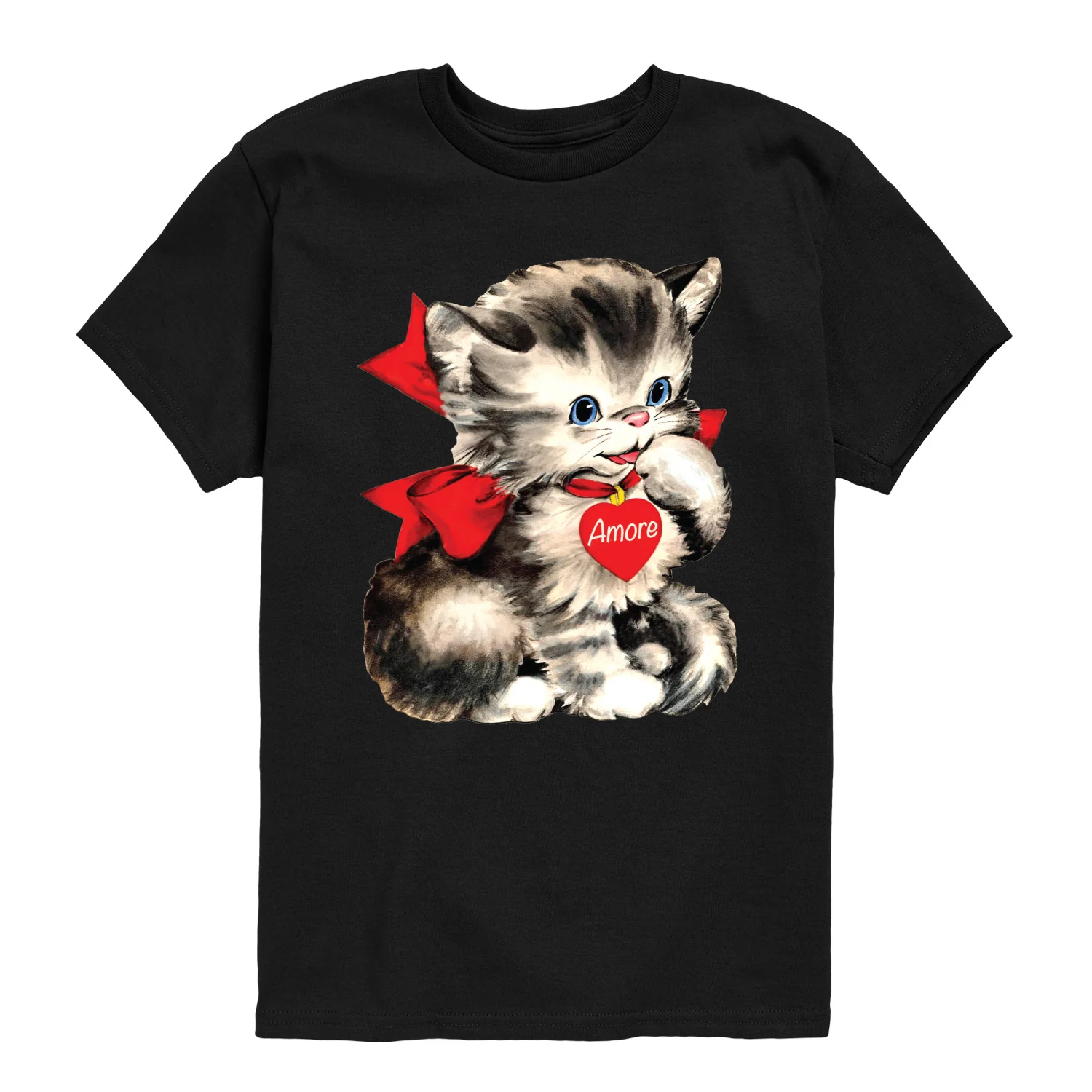 Instant Message - Amore Valentines Kitten - Youth Boys Short Sleeve Graphic T-Shirt - Image 5