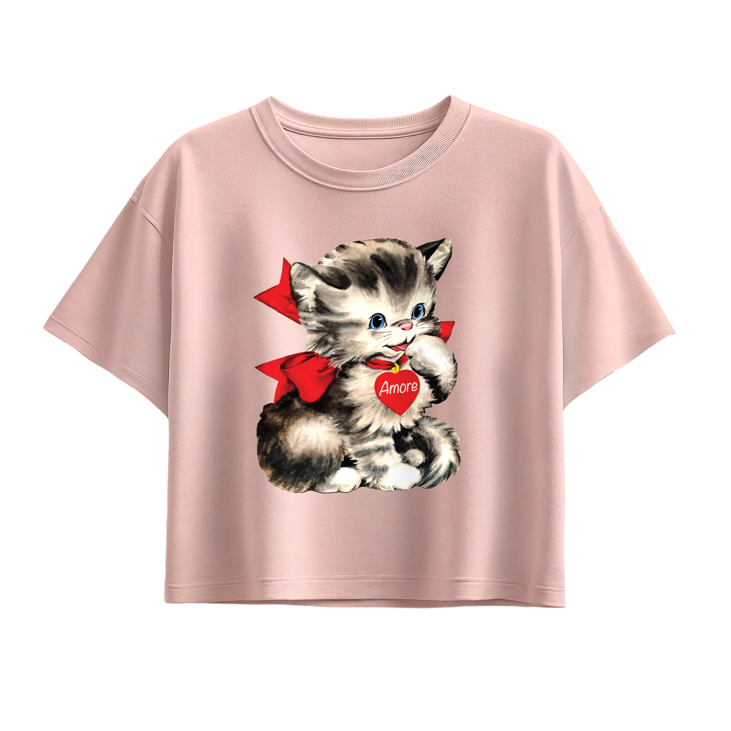 Instant Message - Amore Valentines Kitten - Youth Girls Boxy T-Shirt - Image 4