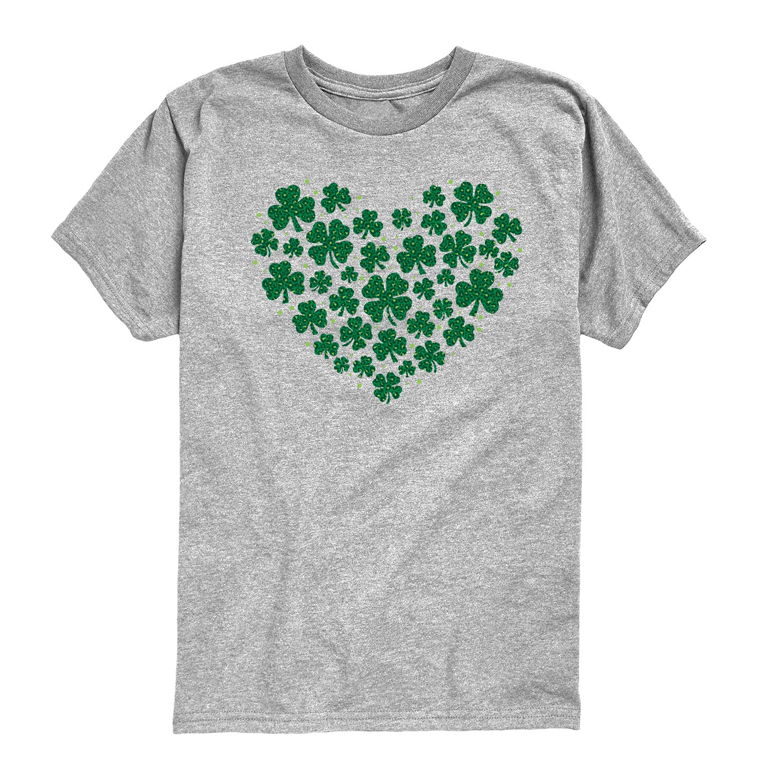 Instant Message - Leopard Print Shamrock Heart - Youth Boys Short Sleeve Graphic T-Shirt - Image 2