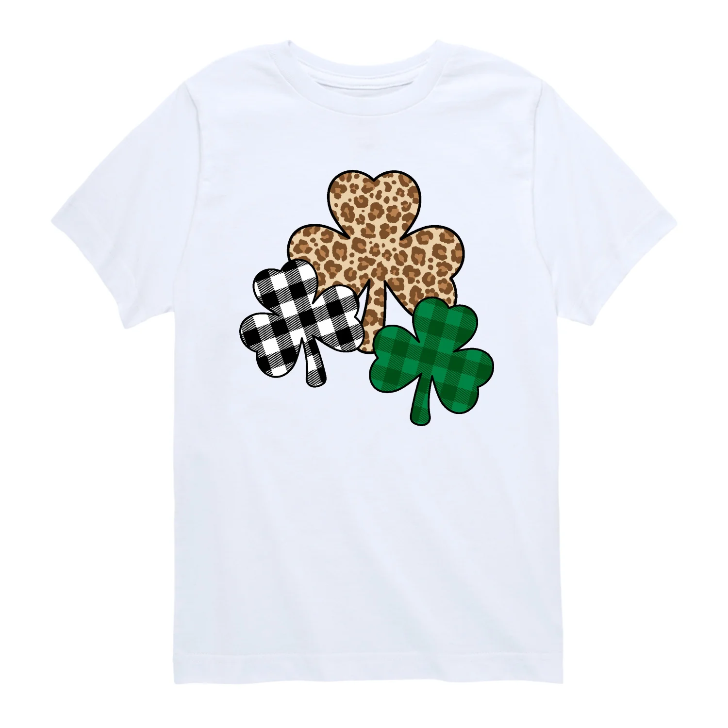 Instant Message - Patterned Shamrocks - Youth Boys Short Sleeve Graphic T-Shirt - Image 6