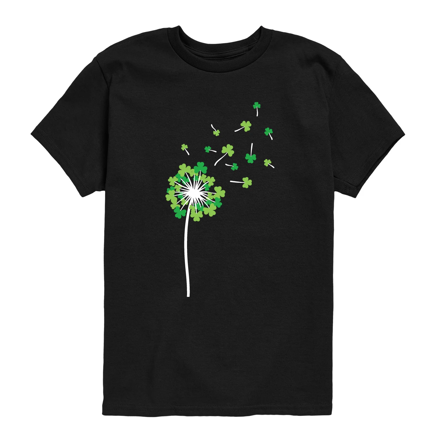 Instant Message - Shamrock Dandelion - Youth Boys Short Sleeve Graphic T-Shirt - Image 2