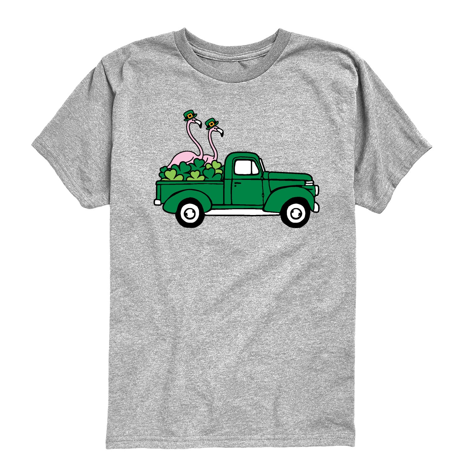 Instant Message - St. Paddy's Flamingo Truck - Youth Boys Short Sleeve Graphic T-Shirt - Image 2