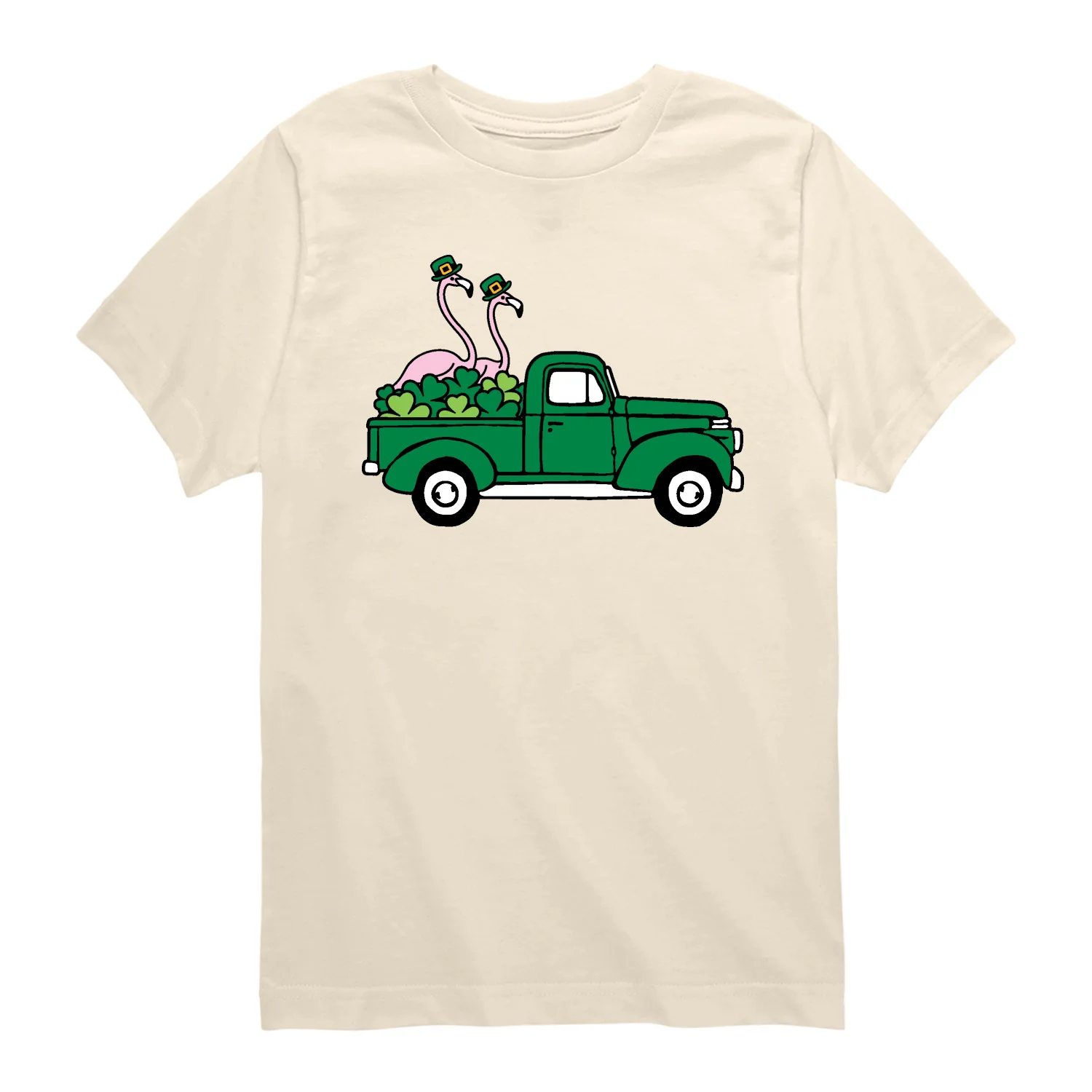 Instant Message - St. Paddy's Flamingo Truck - Youth Boys Short Sleeve Graphic T-Shirt - Image 3