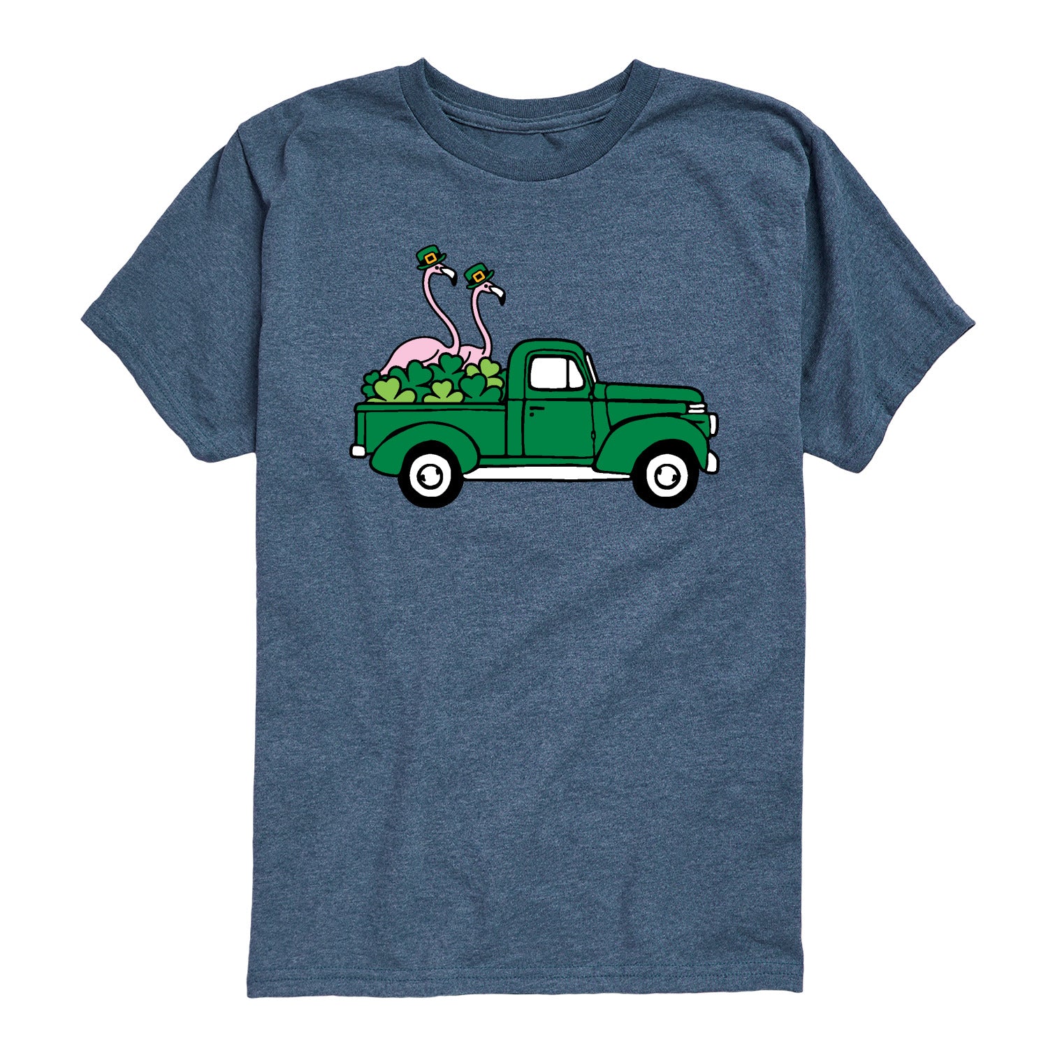 Instant Message - St. Paddy's Flamingo Truck - Youth Boys Short Sleeve Graphic T-Shirt - Image 4