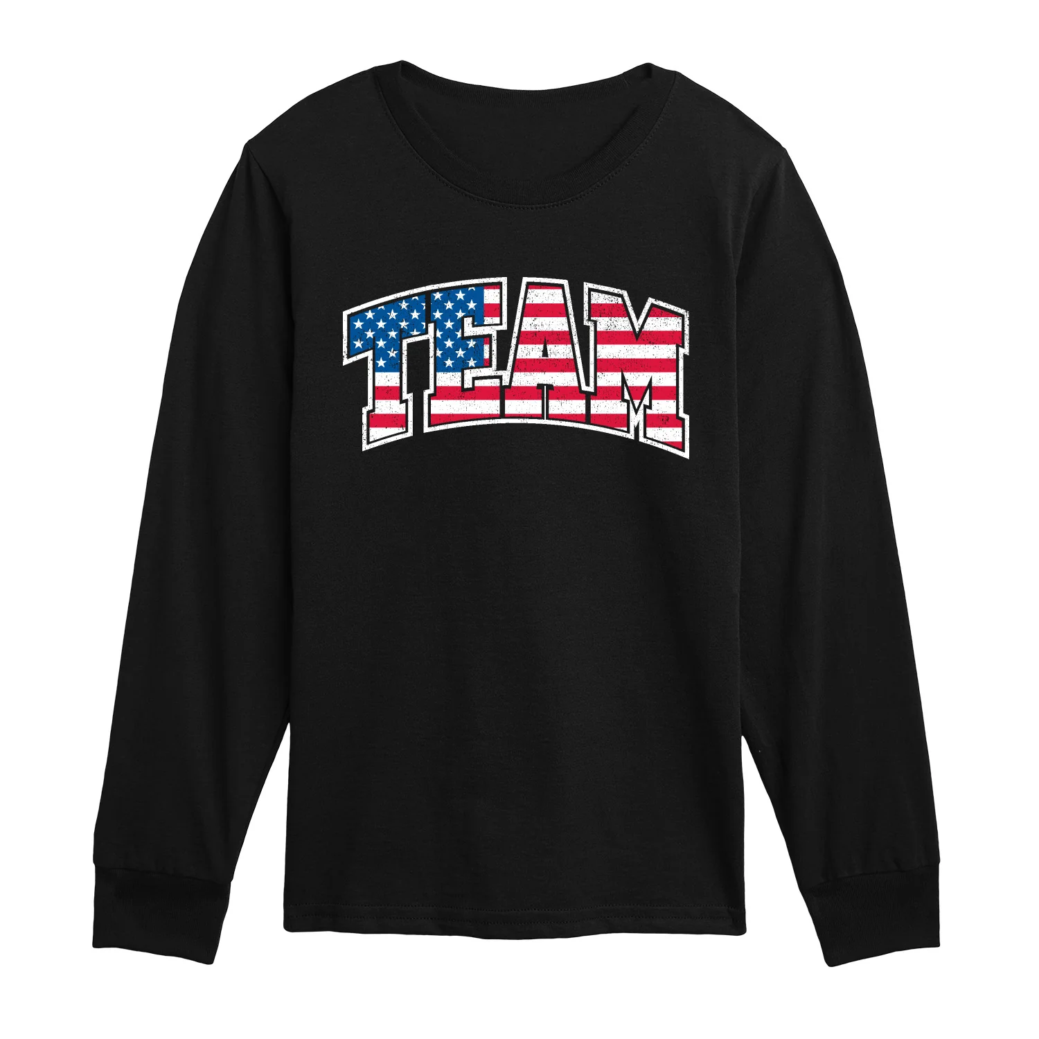 Instant Message - American Flag Team - Youth Long Sleeve Graphic T-shirt
