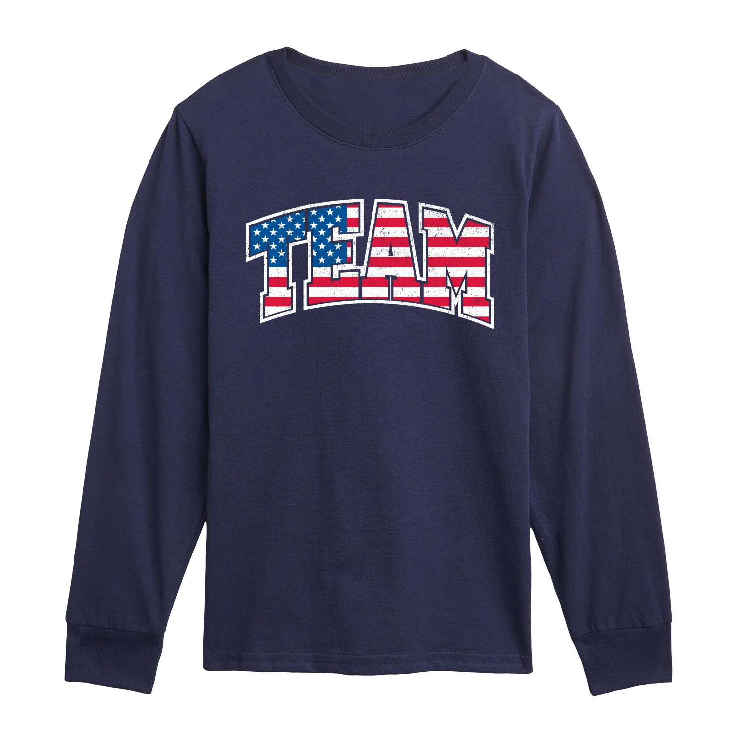 Instant Message - American Flag Team - Youth Long Sleeve Graphic T-shirt - Image 2