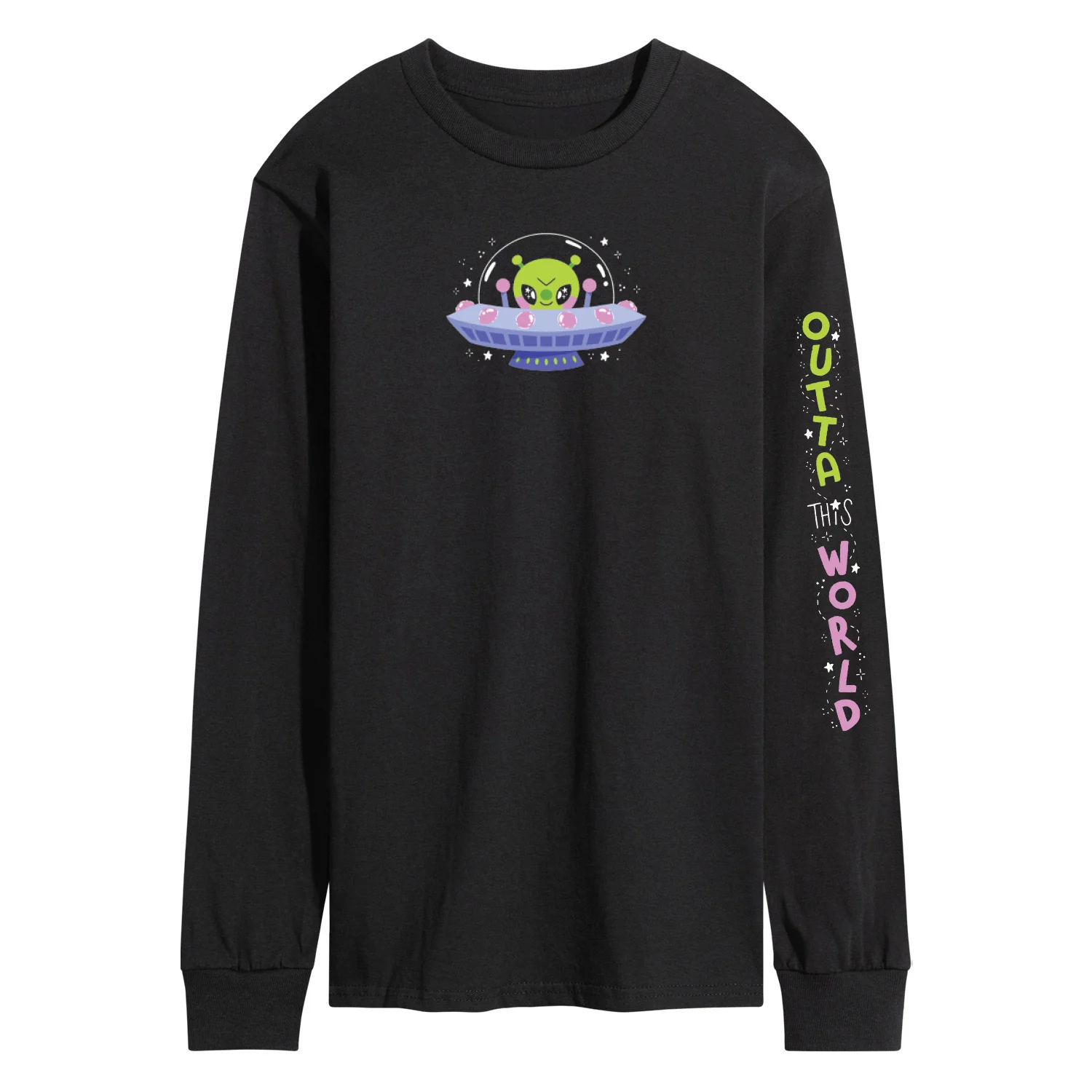 Instant Message - Outta This World Alien - Men's Long Sleeve Graphic T-Shirt - Image 2