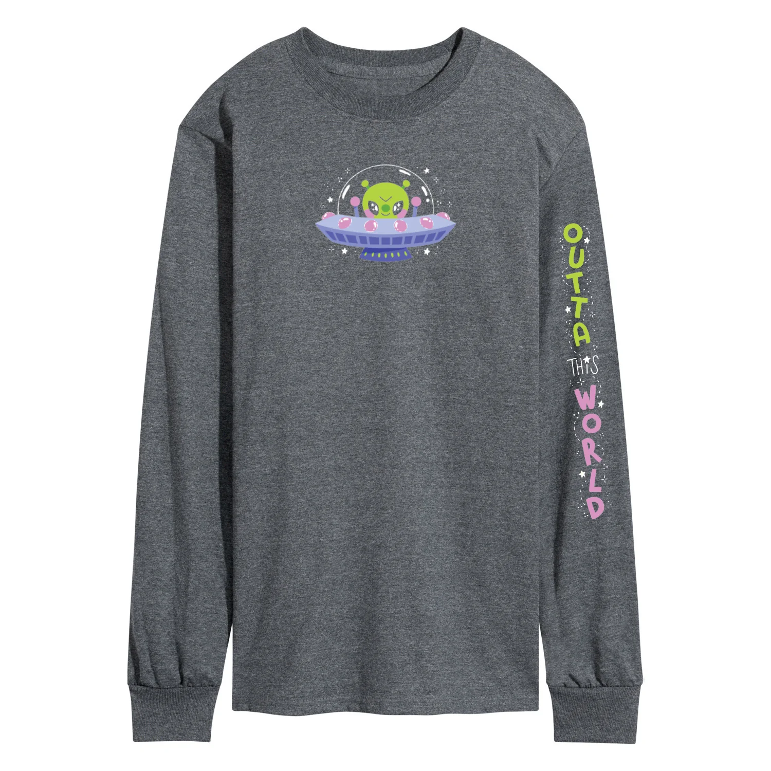 Instant Message - Outta This World Alien - Men's Long Sleeve Graphic T-Shirt - Image 3