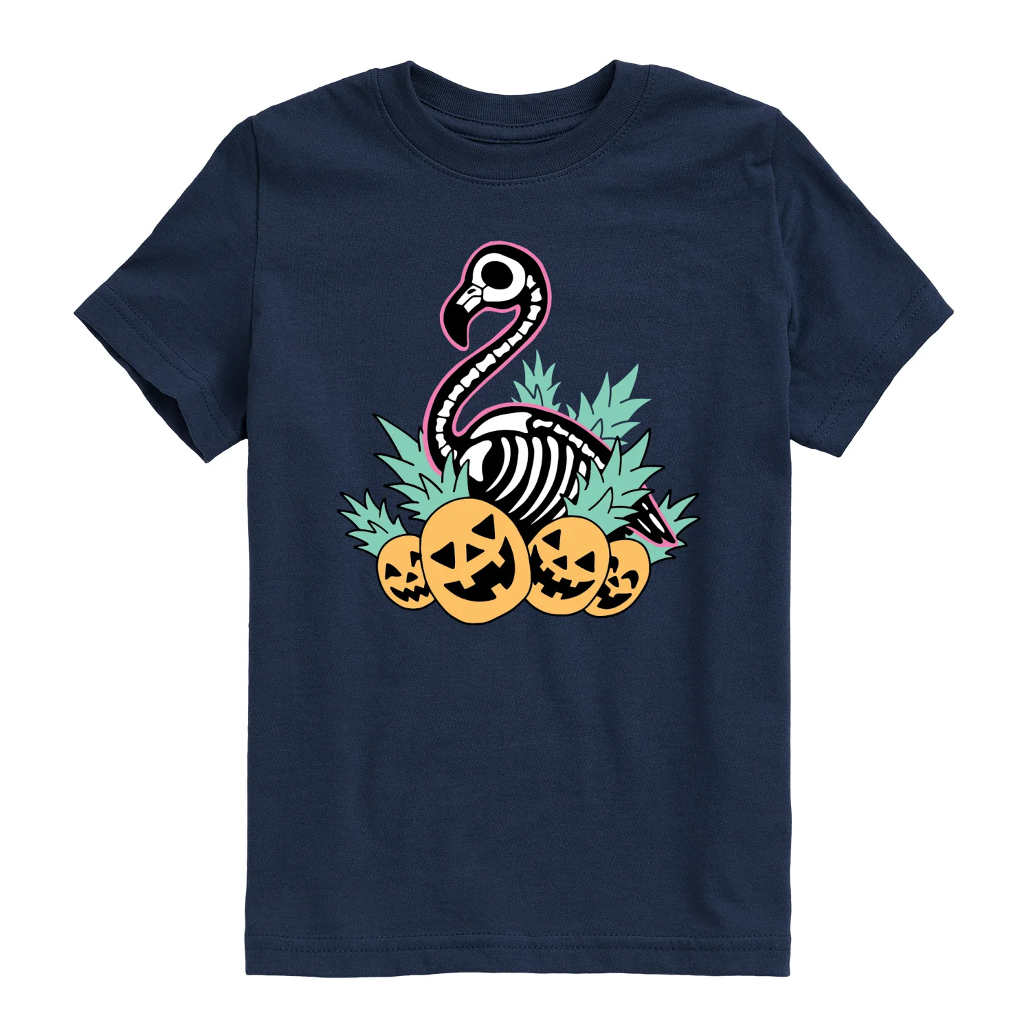 Instant Message - Flamingo Skeleton - Youth Boys Short Sleeve Graphic T-Shirt - Image 2