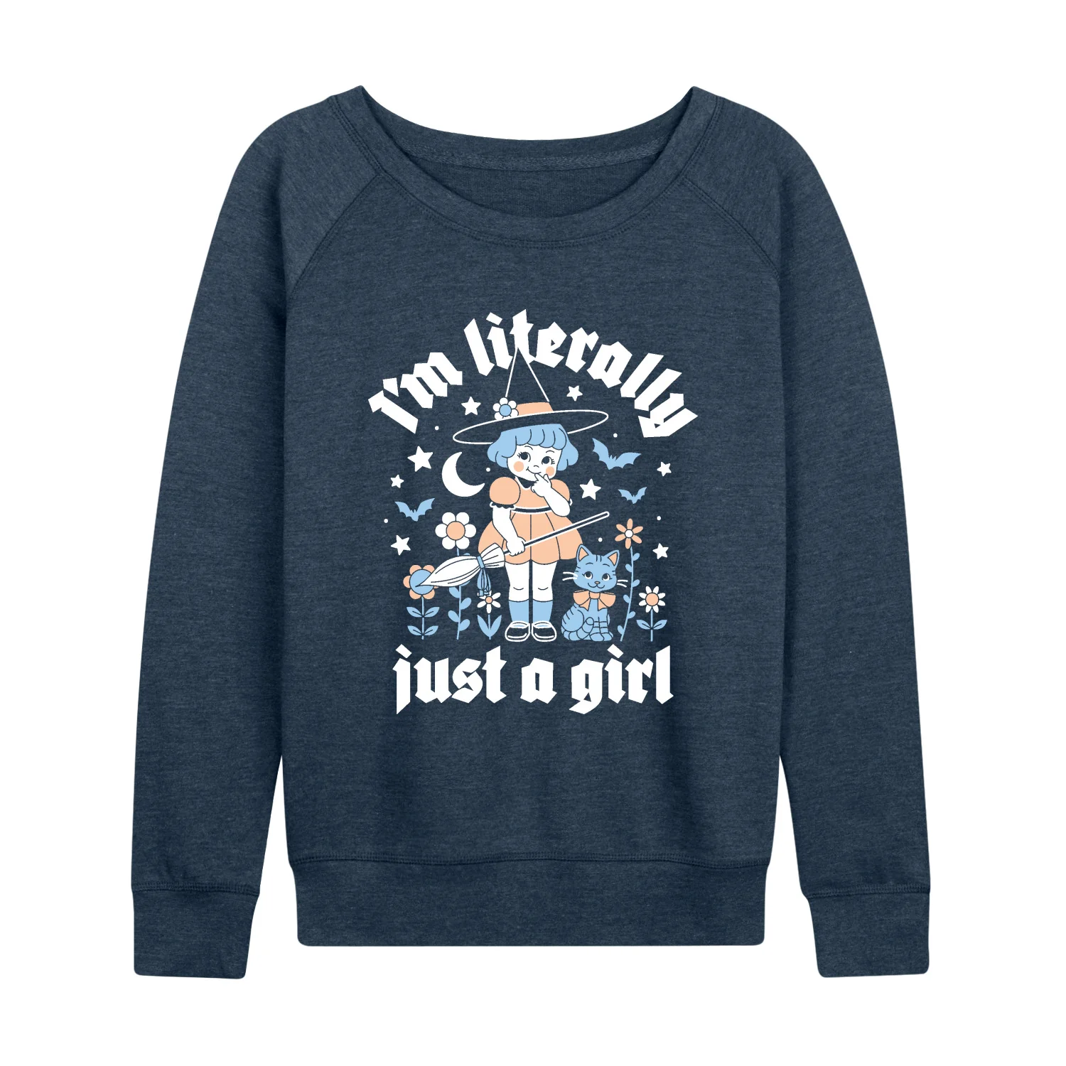 Instant Message - Just a Girl Witch - Women's French Terry Long Sleeve Pullover