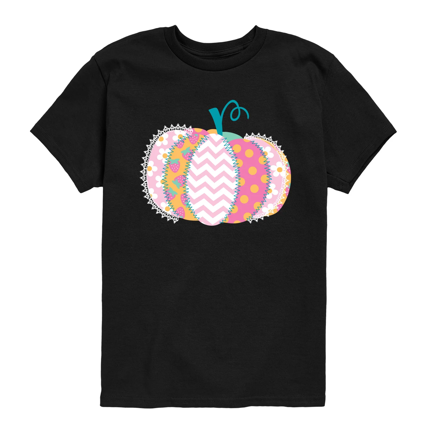 Instant Message - Patchwork Pumpkin - Youth Boys Short Sleeve Graphic T-Shirt